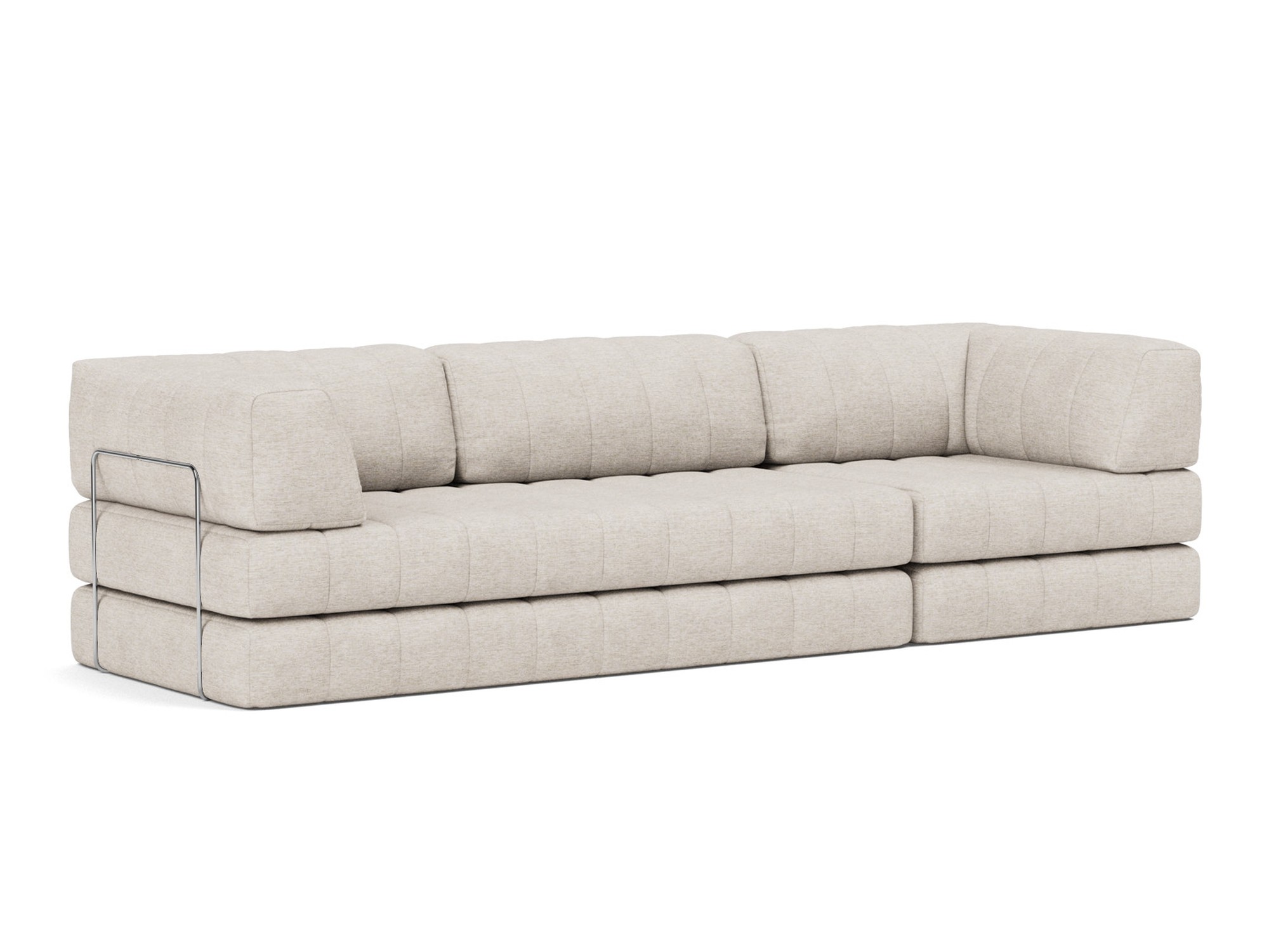 Schlafsofa CozyPad Grand mit Armlehnen Chenille Yuveno 470-Natural