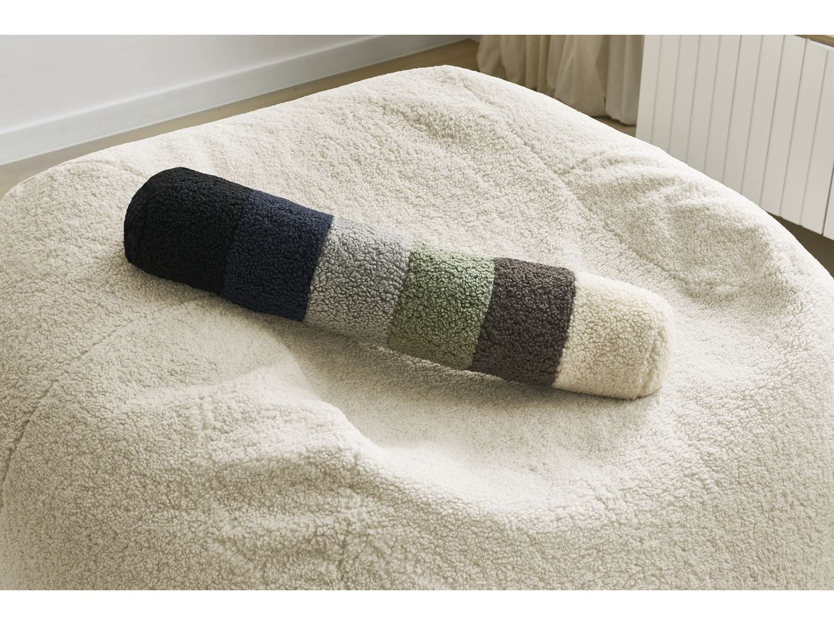 Bobochic Meribel Pouf Bouclé-Stoff Beige