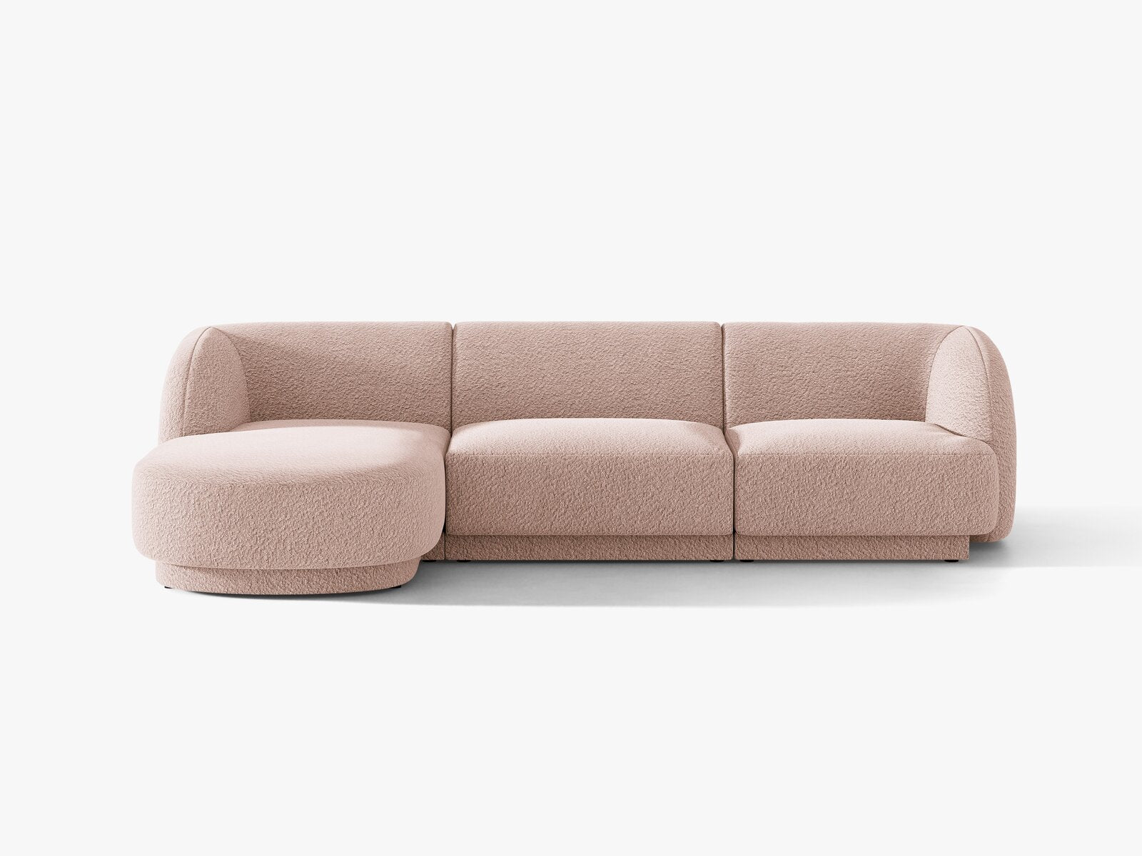 Micadoni Ecksofa Miley 4-Sitzer Links Boucle Baloo Puderrosa