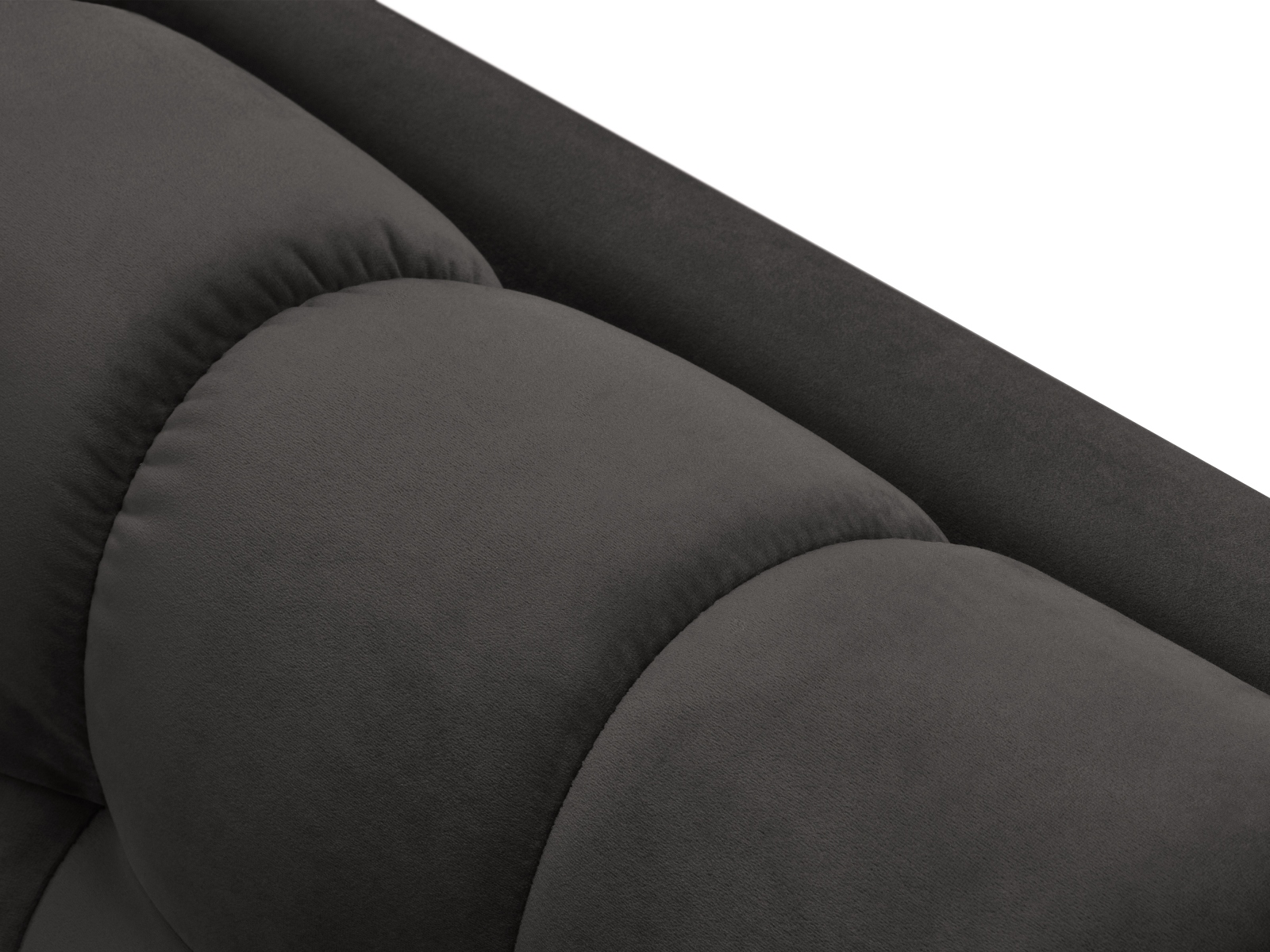 Cosmopolitan Design Chaiselongue Bali Samt Bluvel Dunkelgrau Melange Links Beine Schwarzes Metall