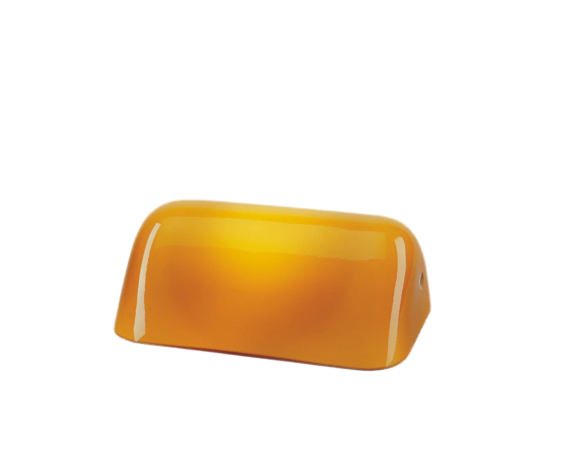 Berliner Messinglampen Glasschirm Nr. 99 Bankerdach, Cognac