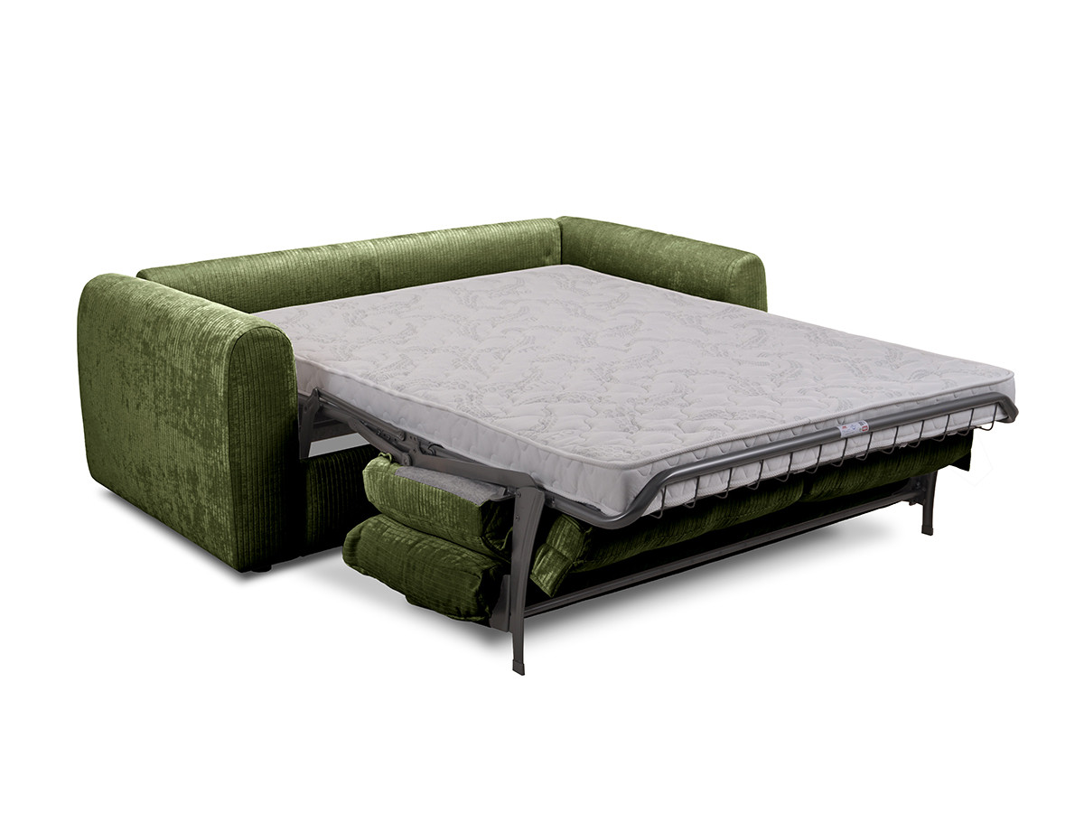 Bobochic Archi Schlafsofa 3-Sitzer Cordsamt Grün, Liegefläche 140 × 190 cm
