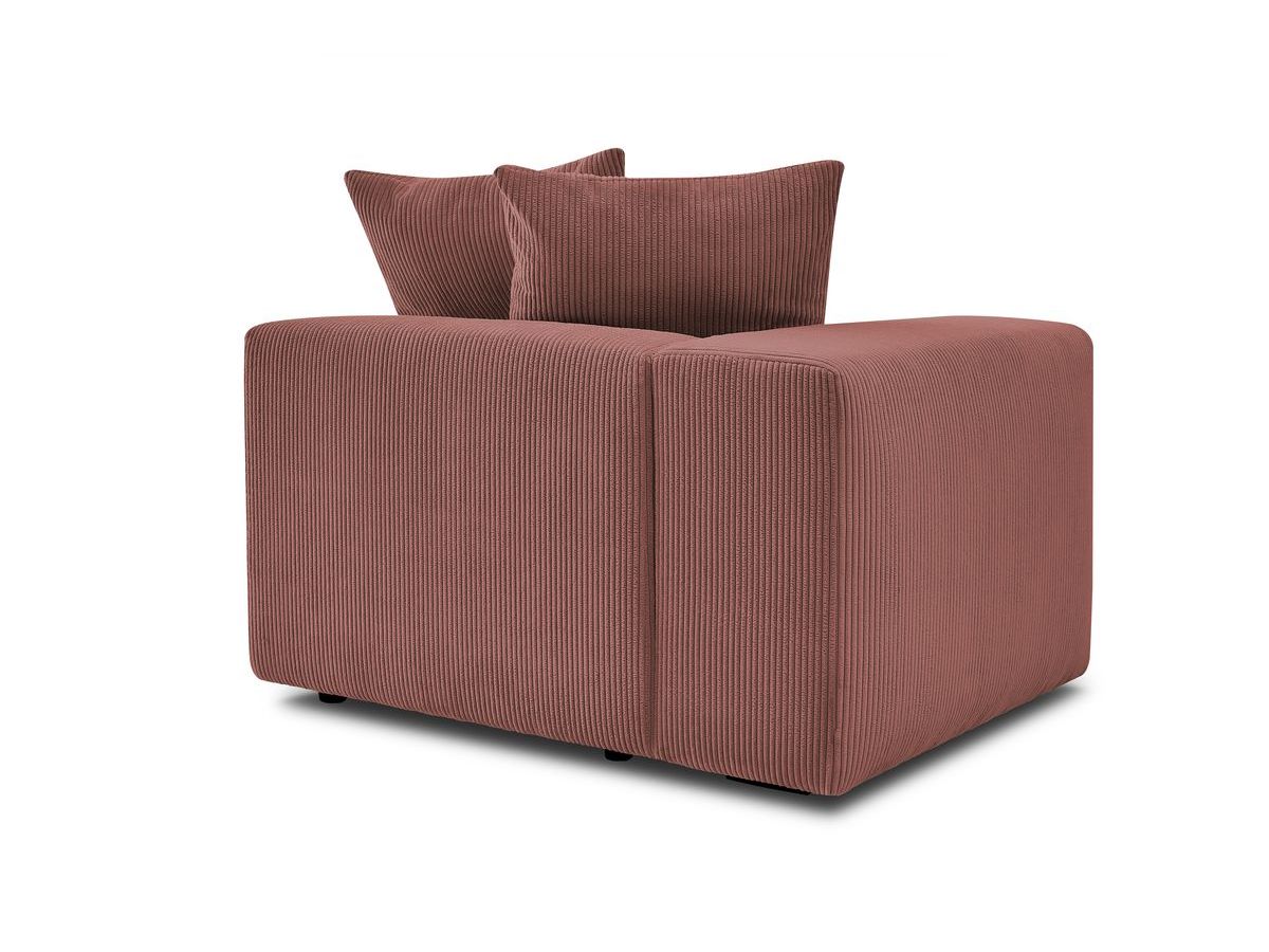 Bobochic Voltaire Sofamodul 1-Sitzer 130 × 100 cm Cordsamt Rosa Ecke links