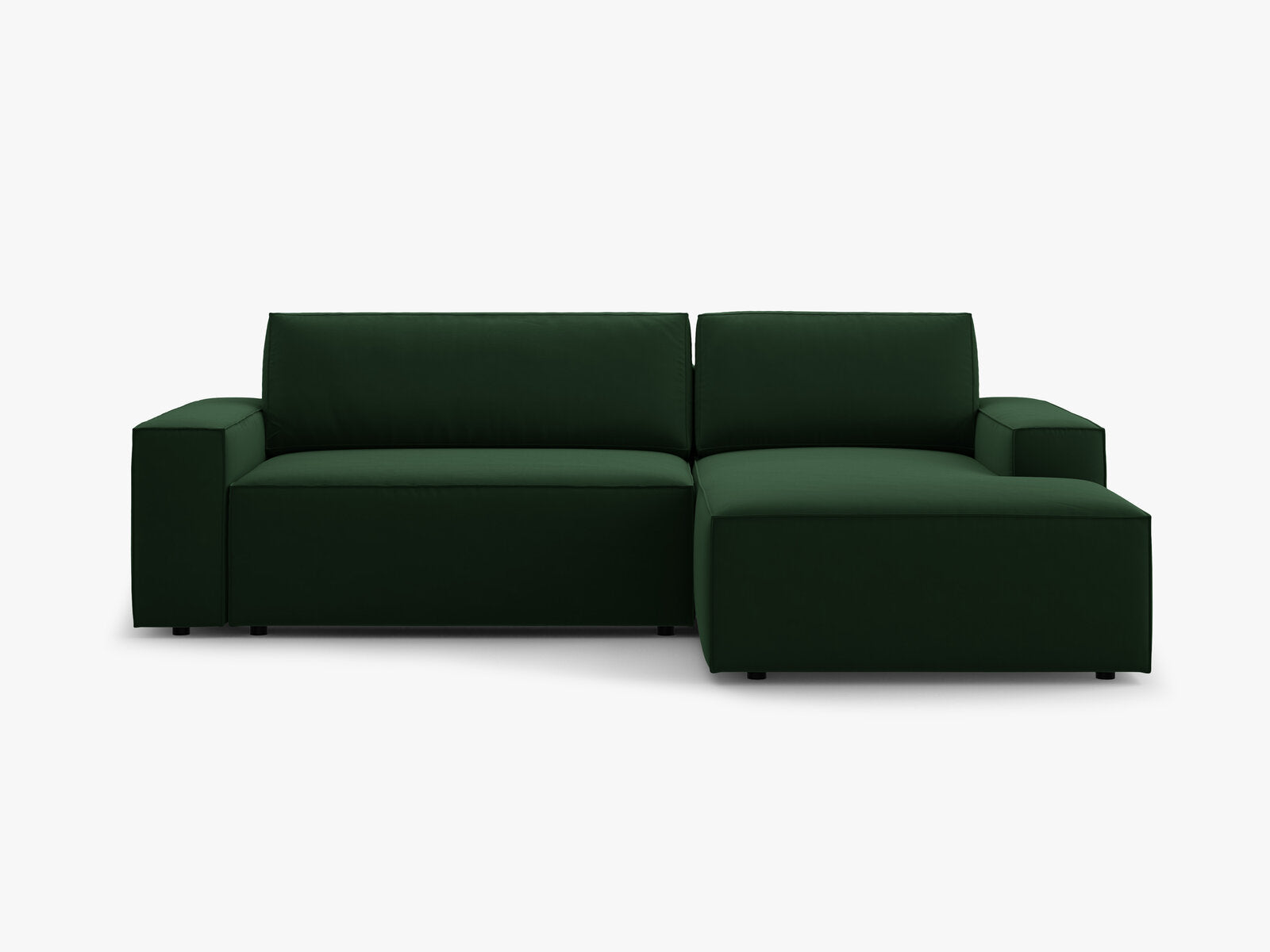 Micadoni Schlaf-Ecksofa Jodie 3-Sitzer Rechts Samt Flaschengrün
