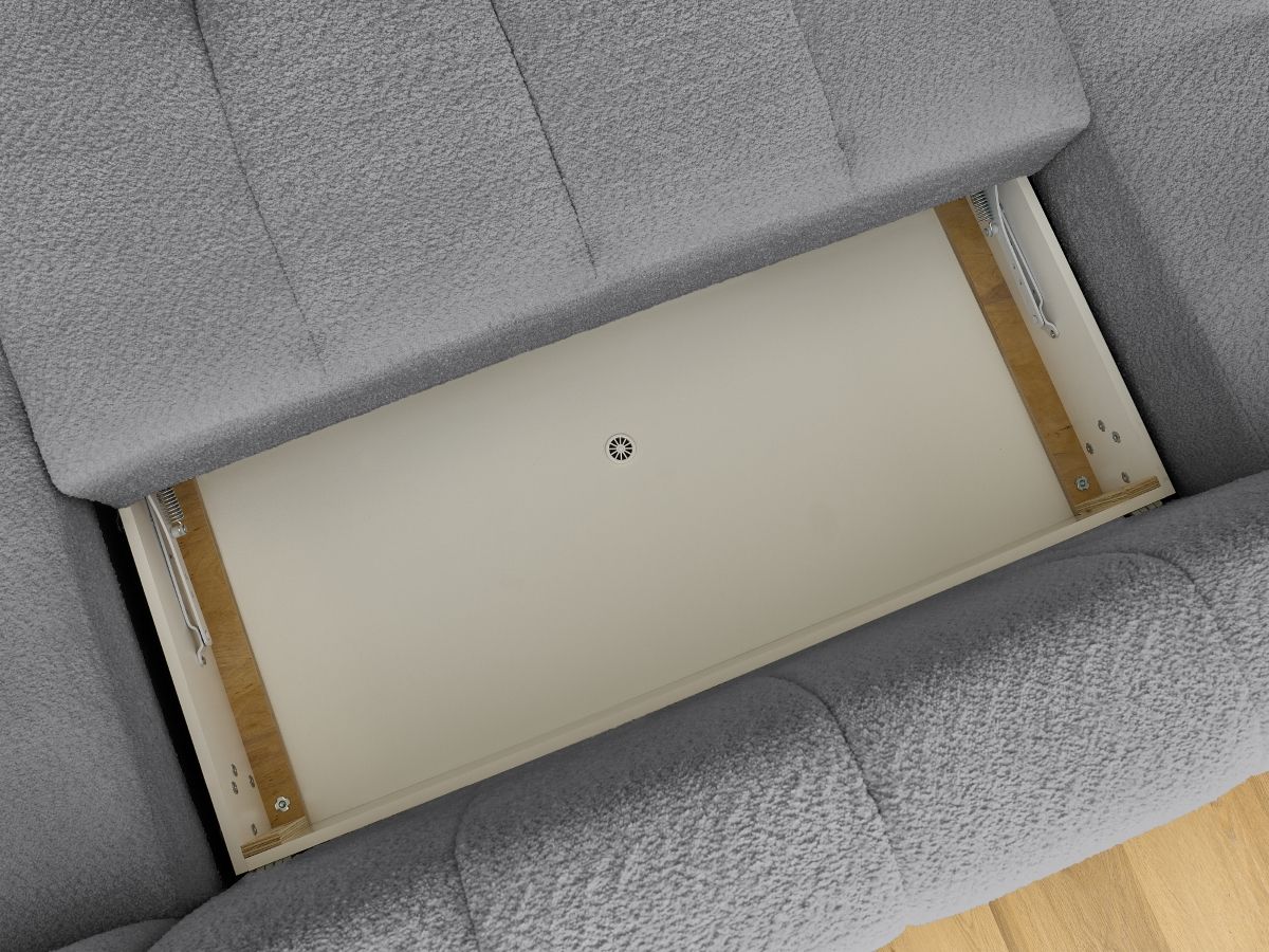 Bobochic Fuji Wohnlandschaft mit Pouf Bouclé-Stoff Dunkelgrau Ecke links