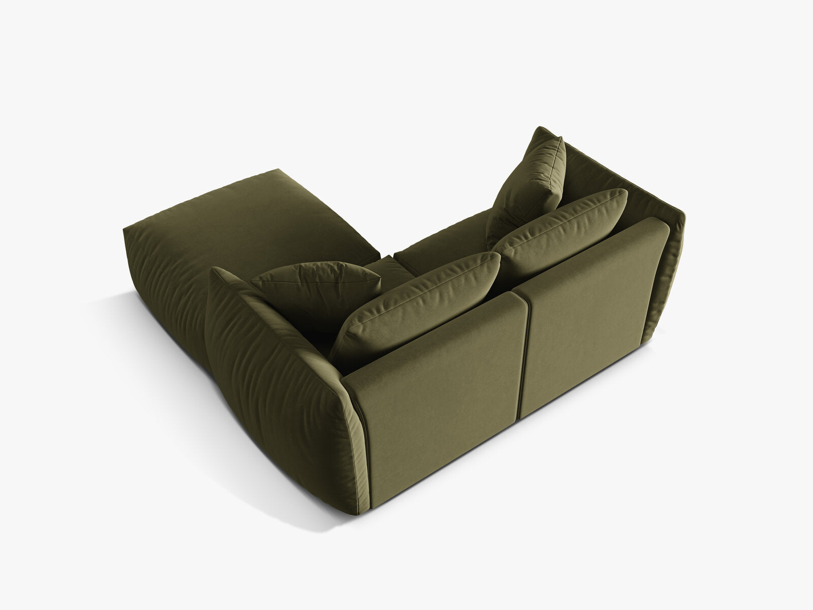 Micadoni Modulares Sofa Chris 4-Sitzer Samt Hellgrün