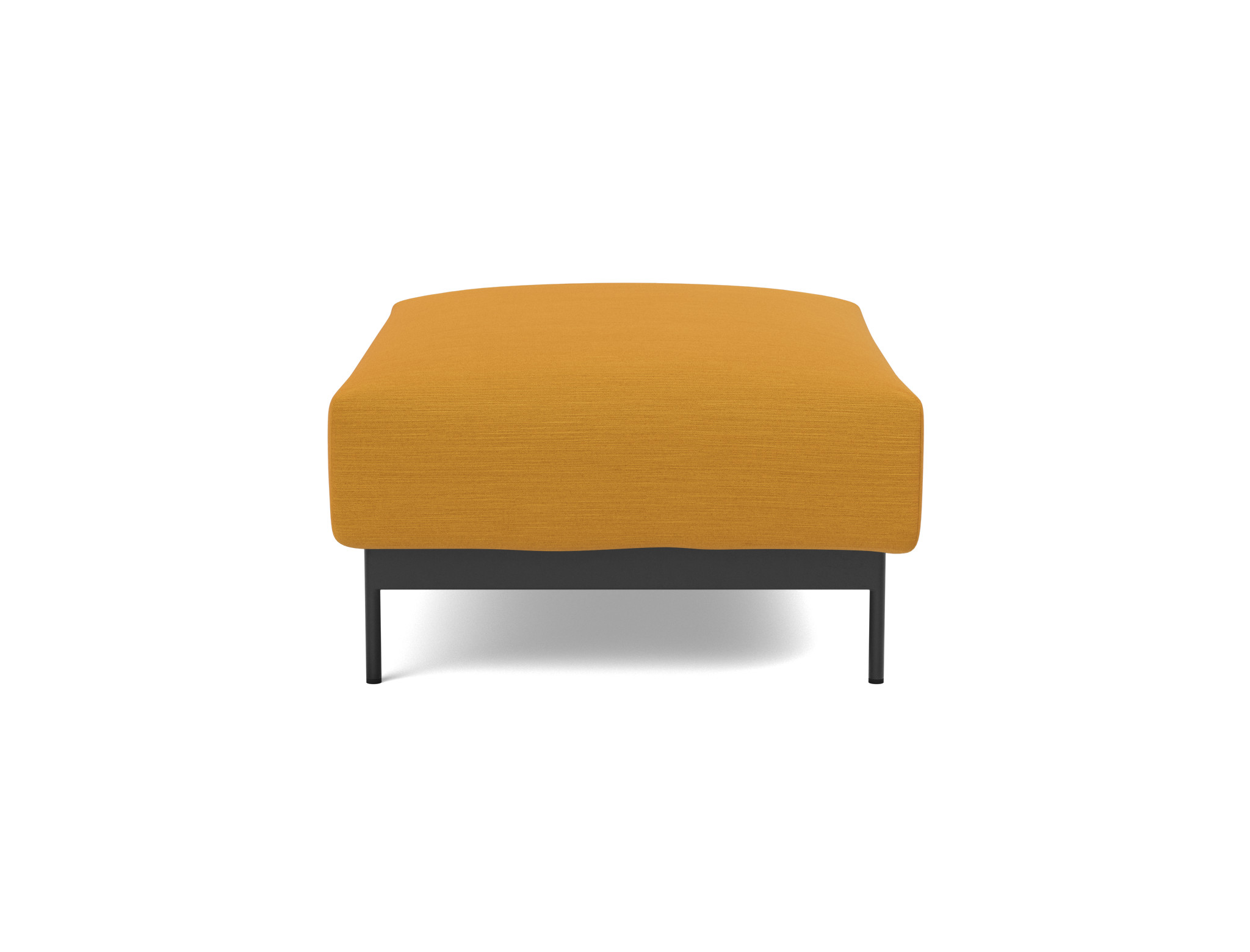 Hocker Malloy Flachgewebe Elegance 507-Burned-Curry Beine Schwarzes Metall