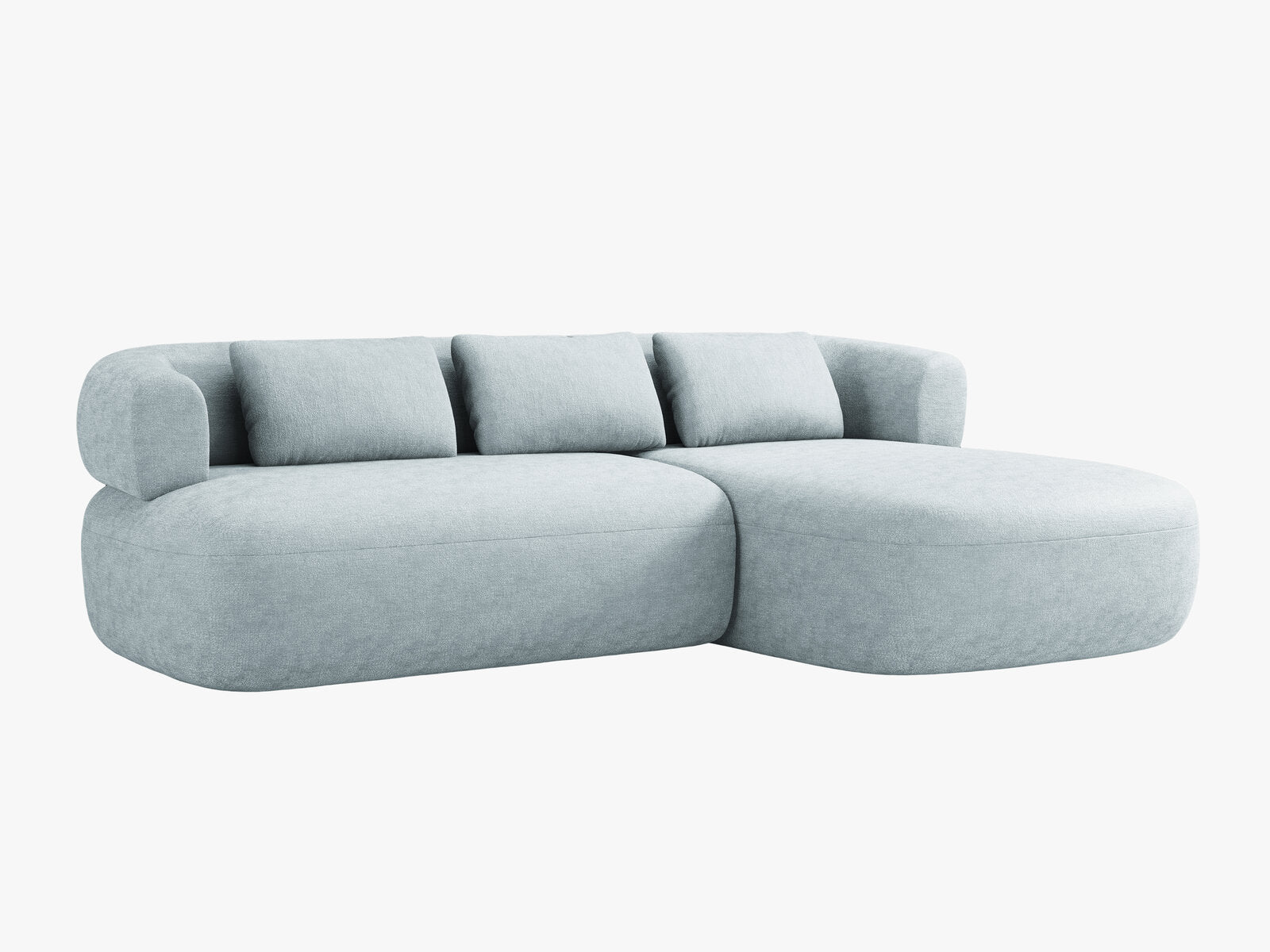 Micadoni 5-Sitzer Ecksofa Jenny Rechts Chenille Perfect Harmony Hellblau