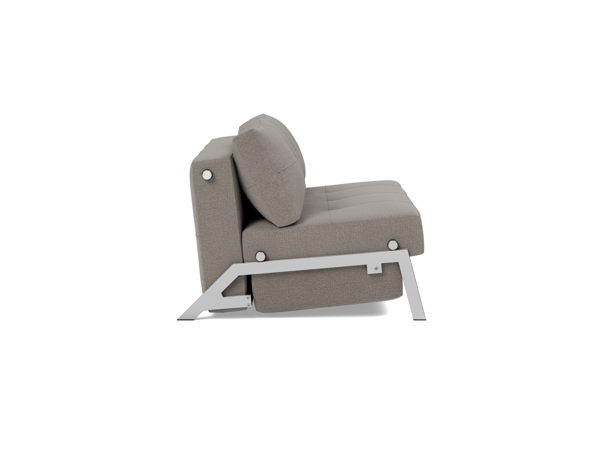 Schlafsofa Cubed 140 Flachgewebe Mixed Dance 521-Grey Beine Chrom