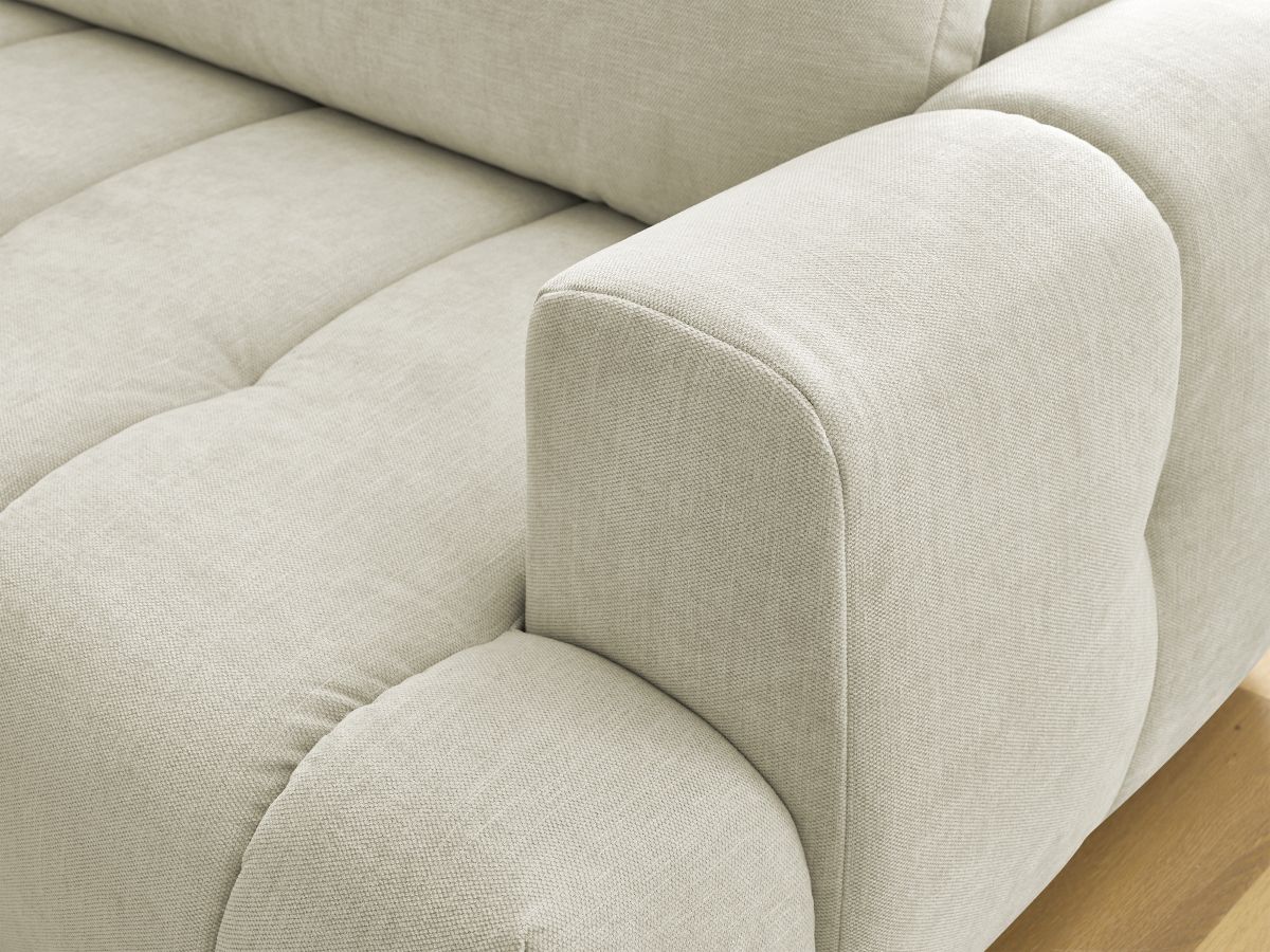 Bobochic Fuji Ecksofa mit Schlaffunktion und Bettkasten 282 × 204 cm Stoff Beige Ecke links