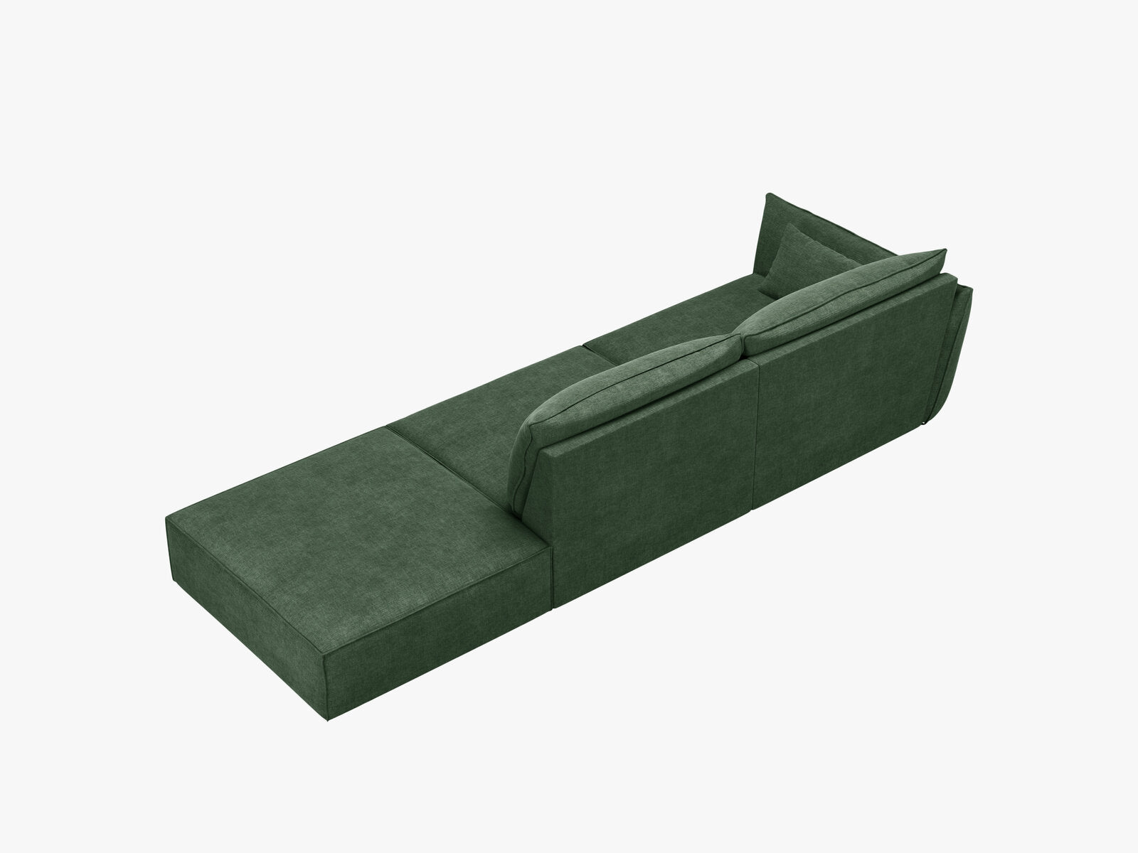 Micadoni Sofa Kaelle 4-Sitzer Rechts Chenille Over The Horizon Flaschengrün