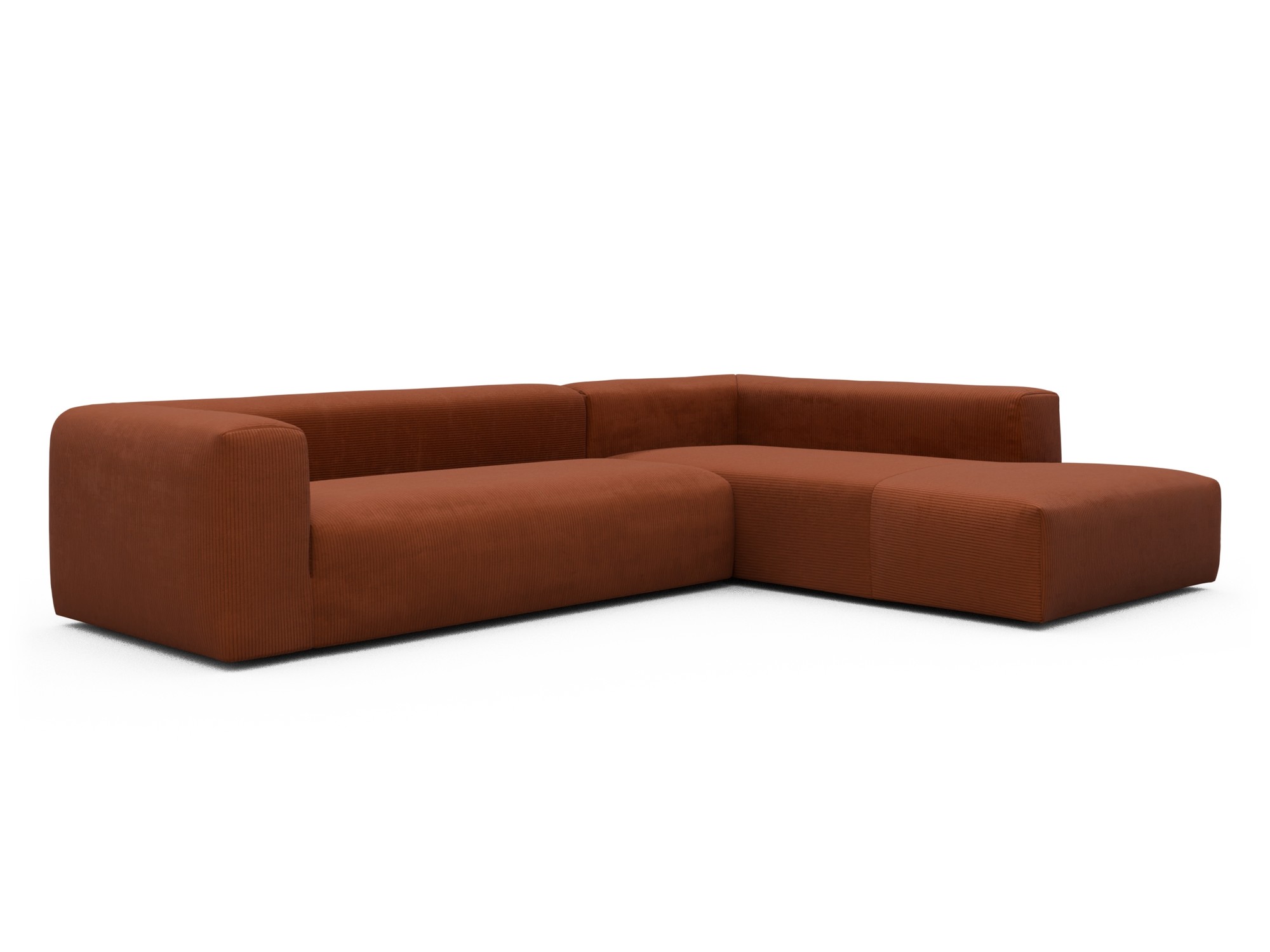 Skandi Home Ecksofa Fred Relax-Ecke rechts mit 2,5-Sitzer Corduroy-Burnt-Orange moebelfaktor