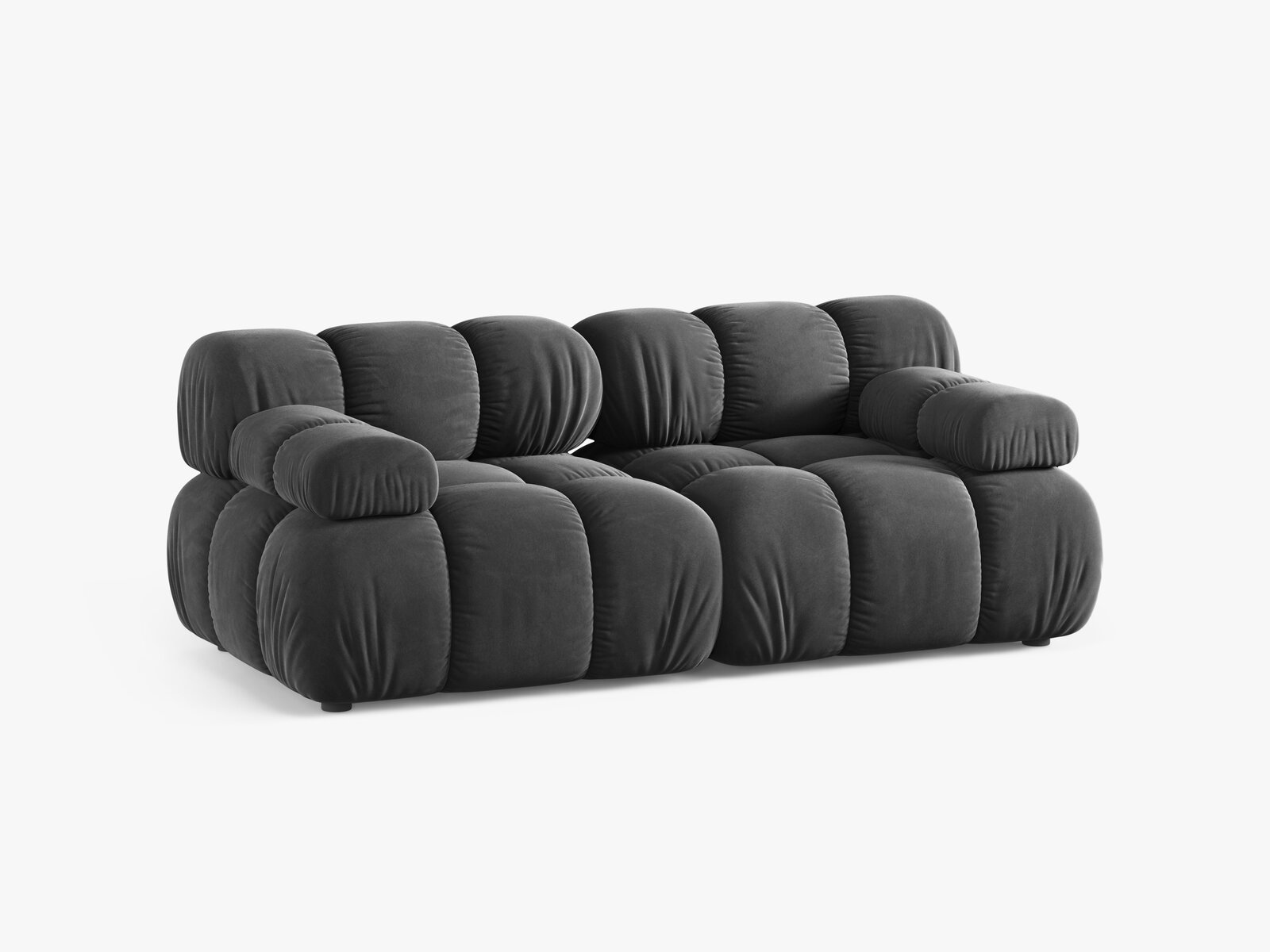 Micadoni Modulares Sofa Bellis 2-Sitzer Samt Venus Grau