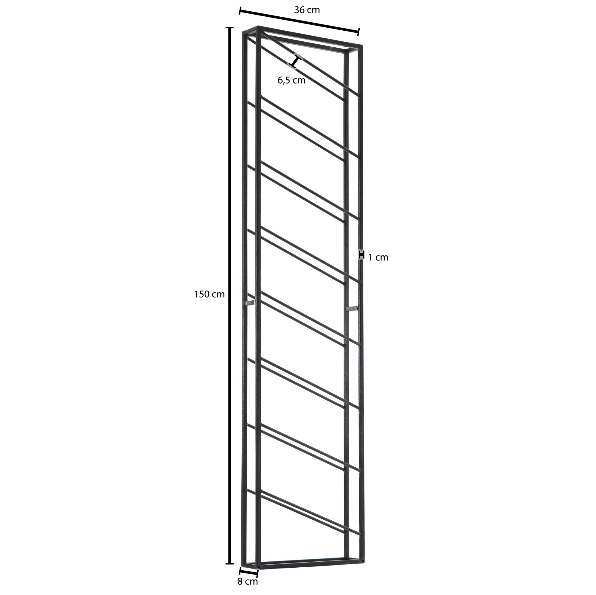 Flaschenregal Akrehamn Metall Schwarz 36 × 8 × 150 cm