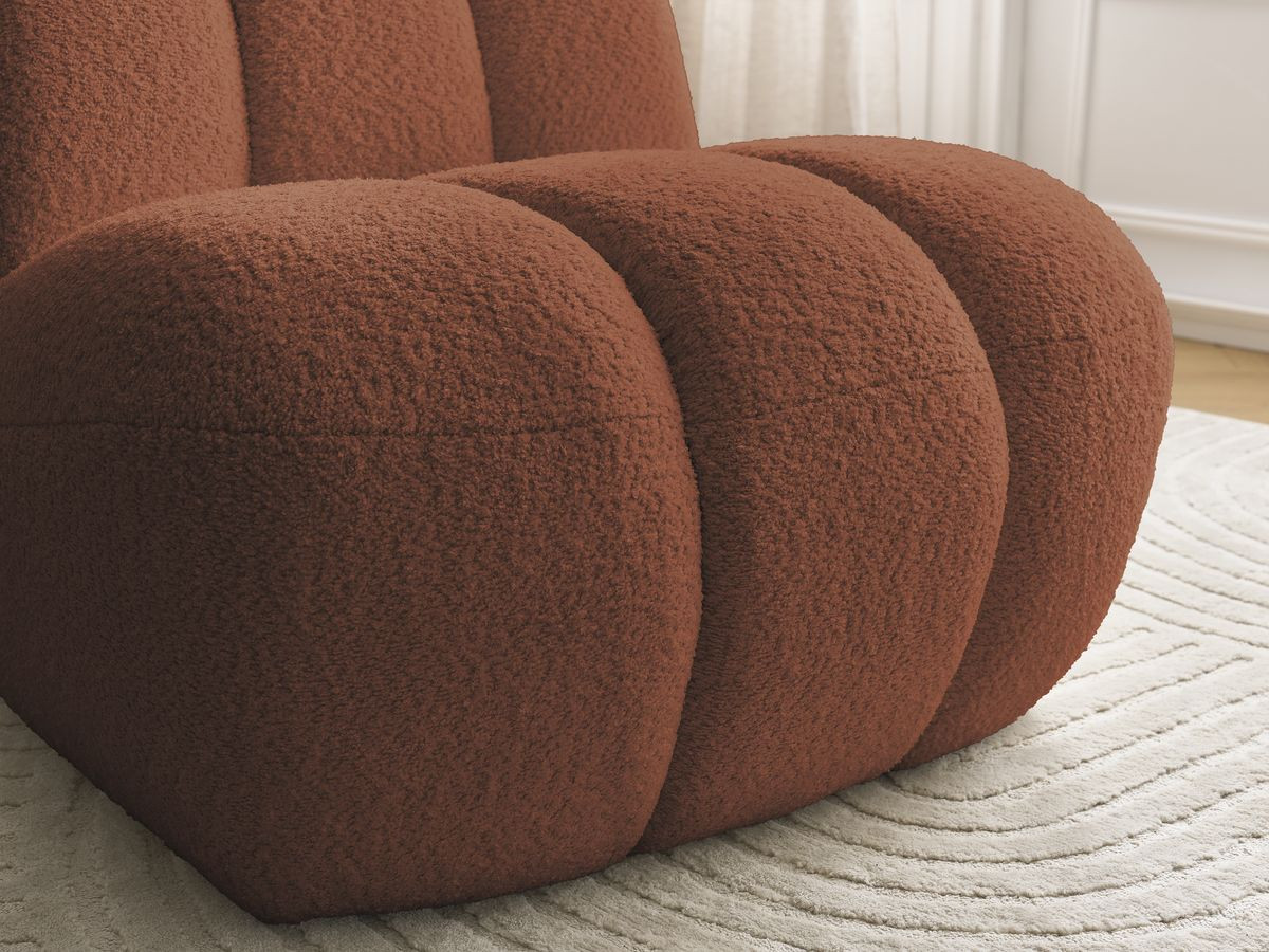 Bobochic Janissaire Sessel 81 × 90 cm Bouclé-Stoff Orange