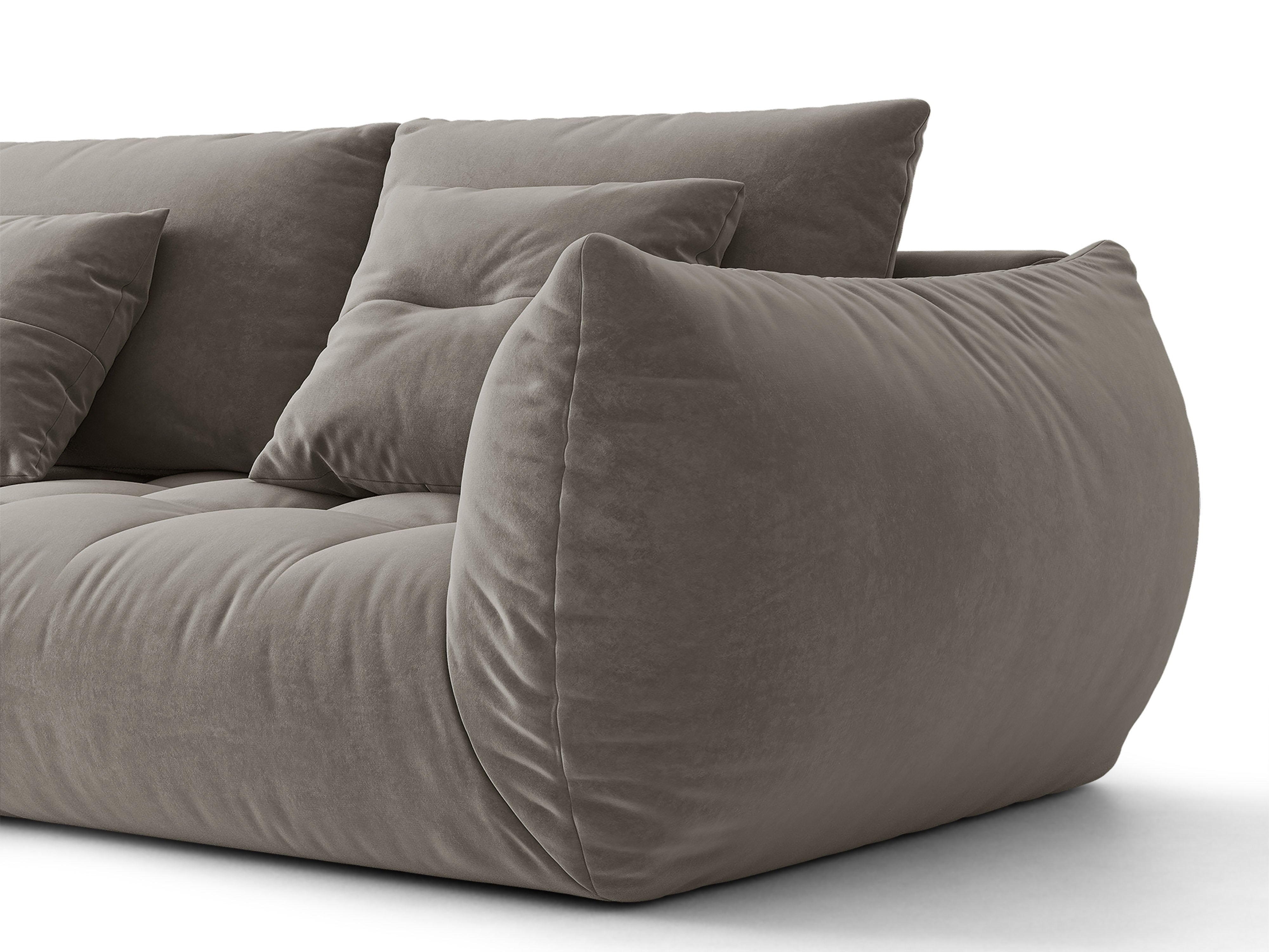 Micadoni Bloom Ecksofa 6-Sitzer Links Samt Casino Grau