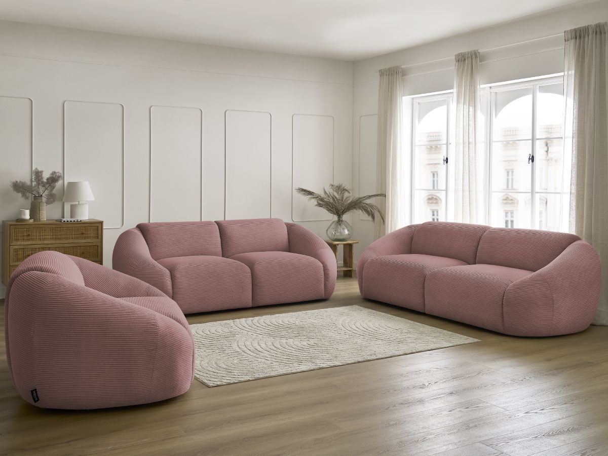 Bobochic Tina Sofa 6-Sitzer Cordsamt Rosa