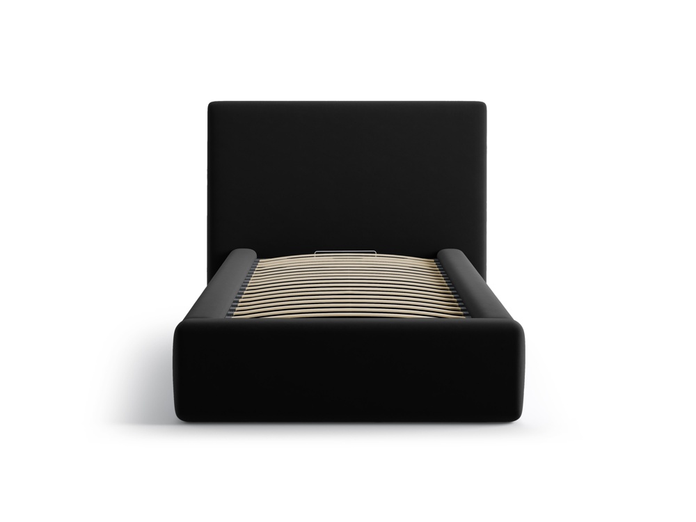 Cosmopolitan Design Stauraumbett mit Kopfteil Asti Samt Magic Velvet Schwarz