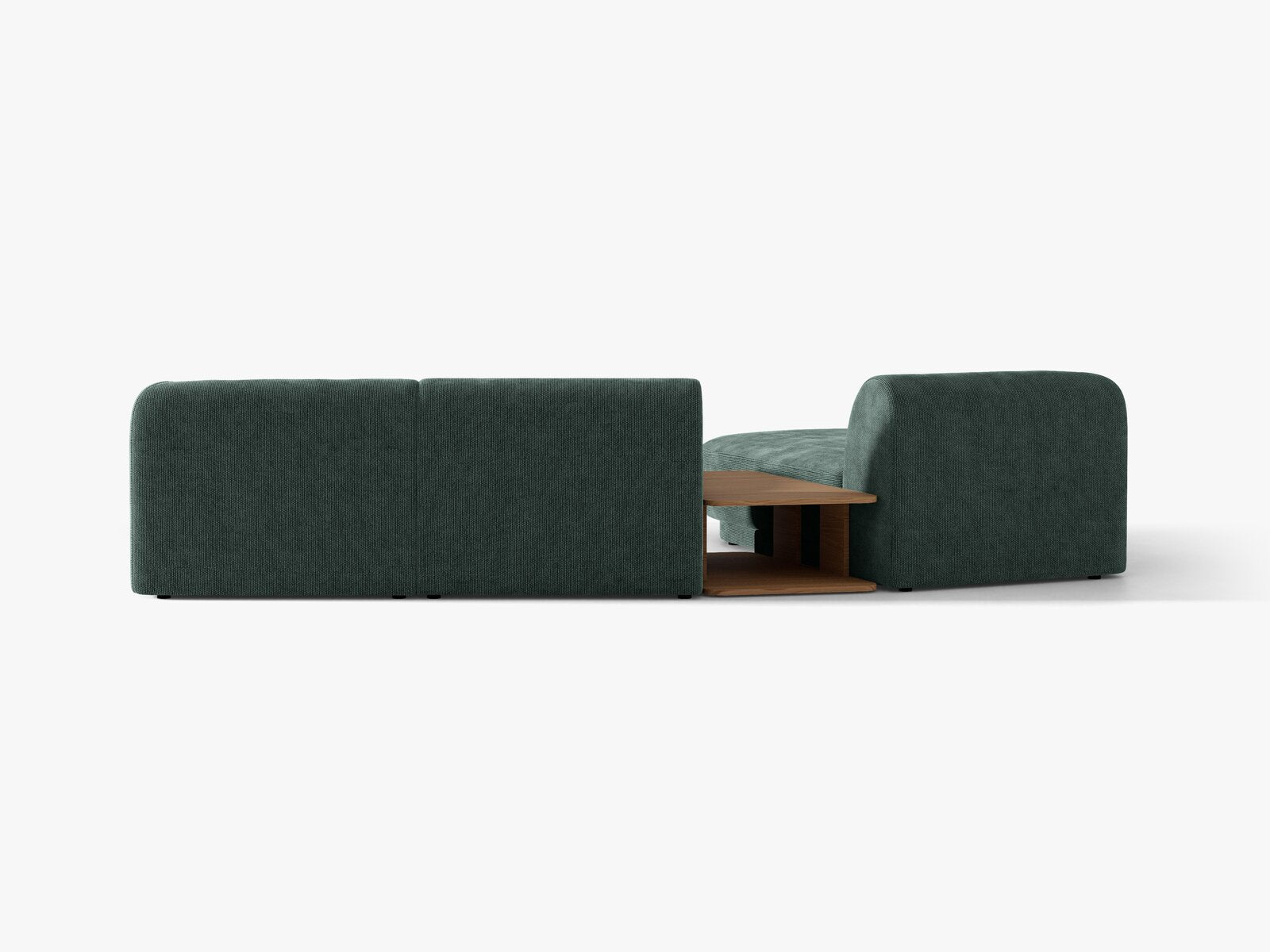 Micadoni Modulares Sofa Miley mit Recamiere 3-Sitzer Links Chenille Haga Petrol