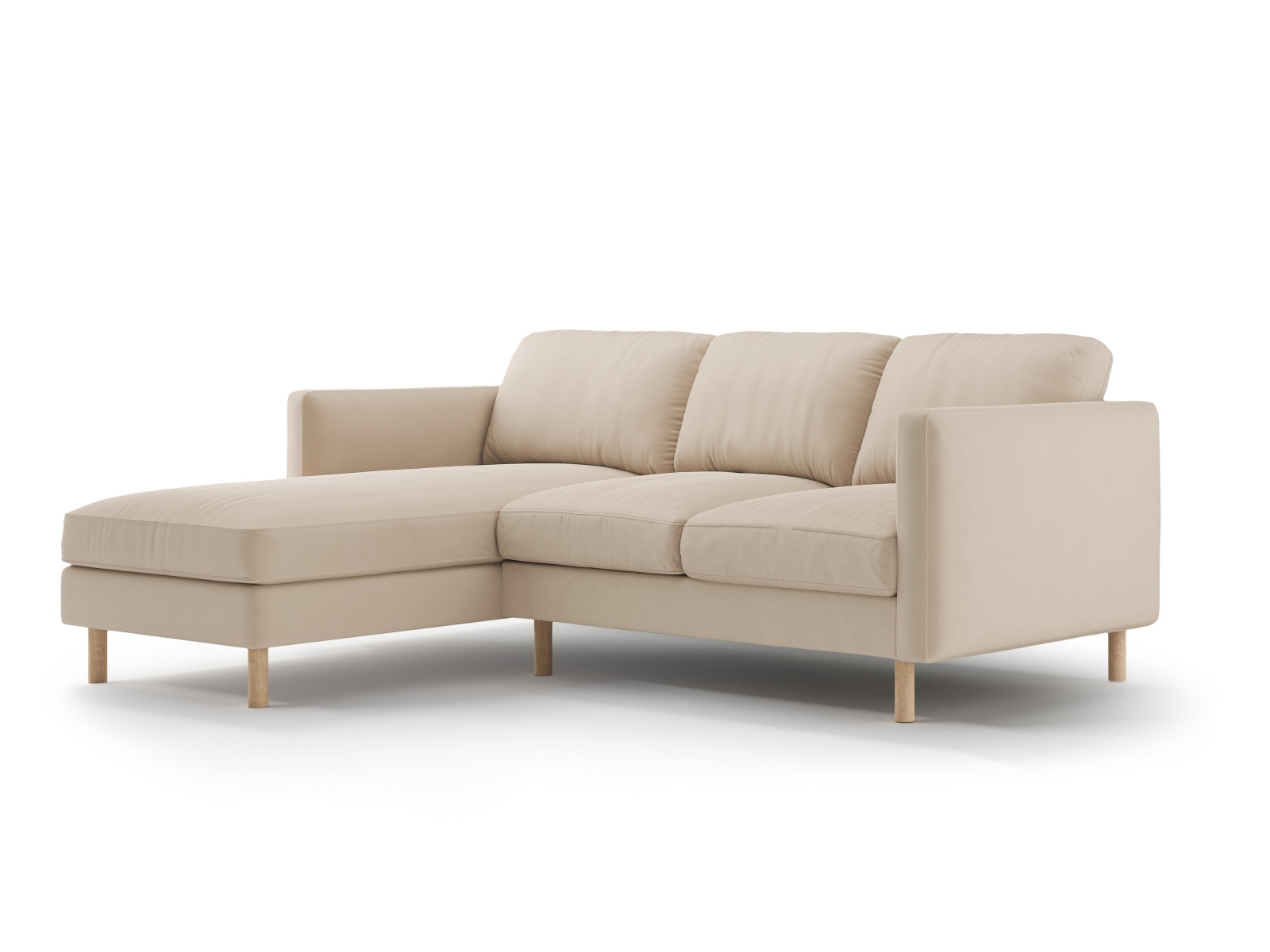 Micadoni Ecksofa Eden 3-Sitzer Links Samt Nude