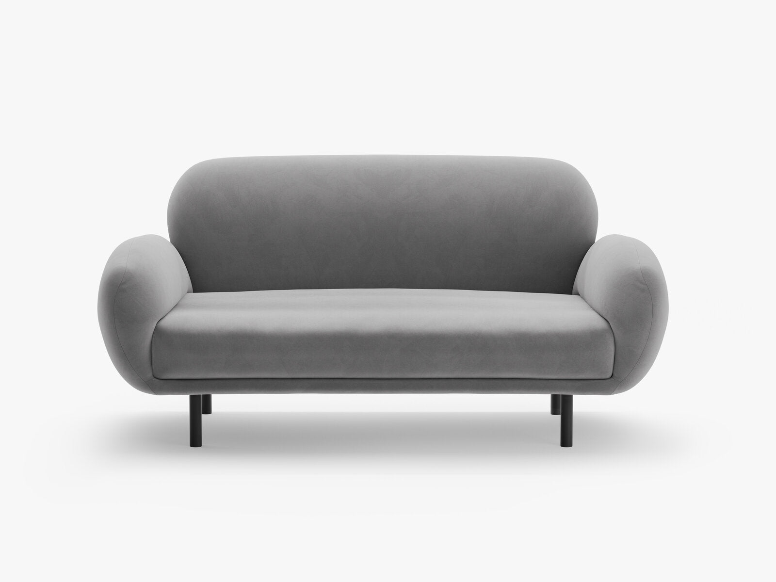 Micadoni Sofa Poppy 2-Sitzer Samt Casino Hellgrau