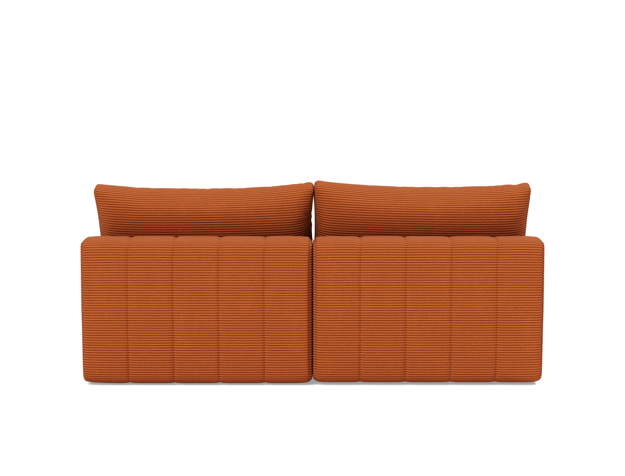 Schlafsofa Akello mit Chaiselongue Kord Corduroy 595-Burnt-Orange