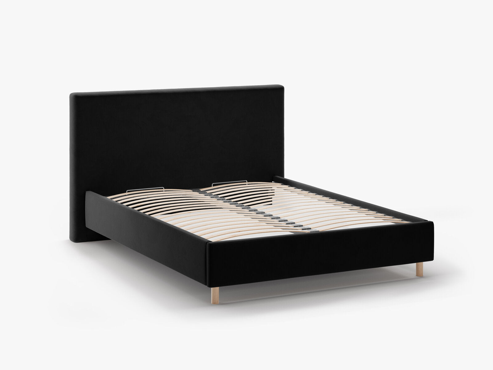 Micadoni Stauraumbett mit Kopfteil Eloise Samt Magic Velvet Schwarz 140x200