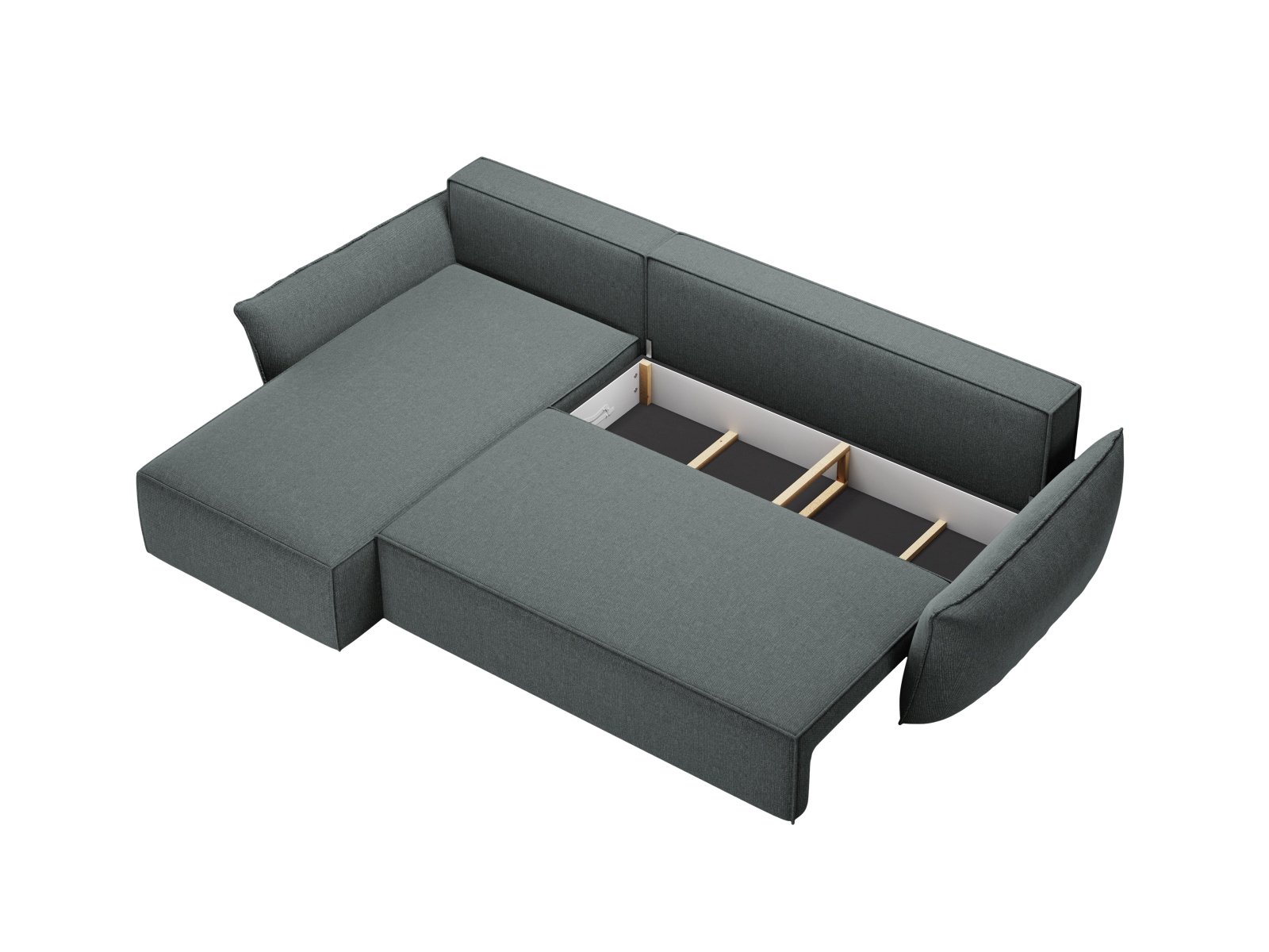 Micadoni Ecksofa Kaelle 4-Sitzer mit Schlaffunktion Links Chenille Königsblau