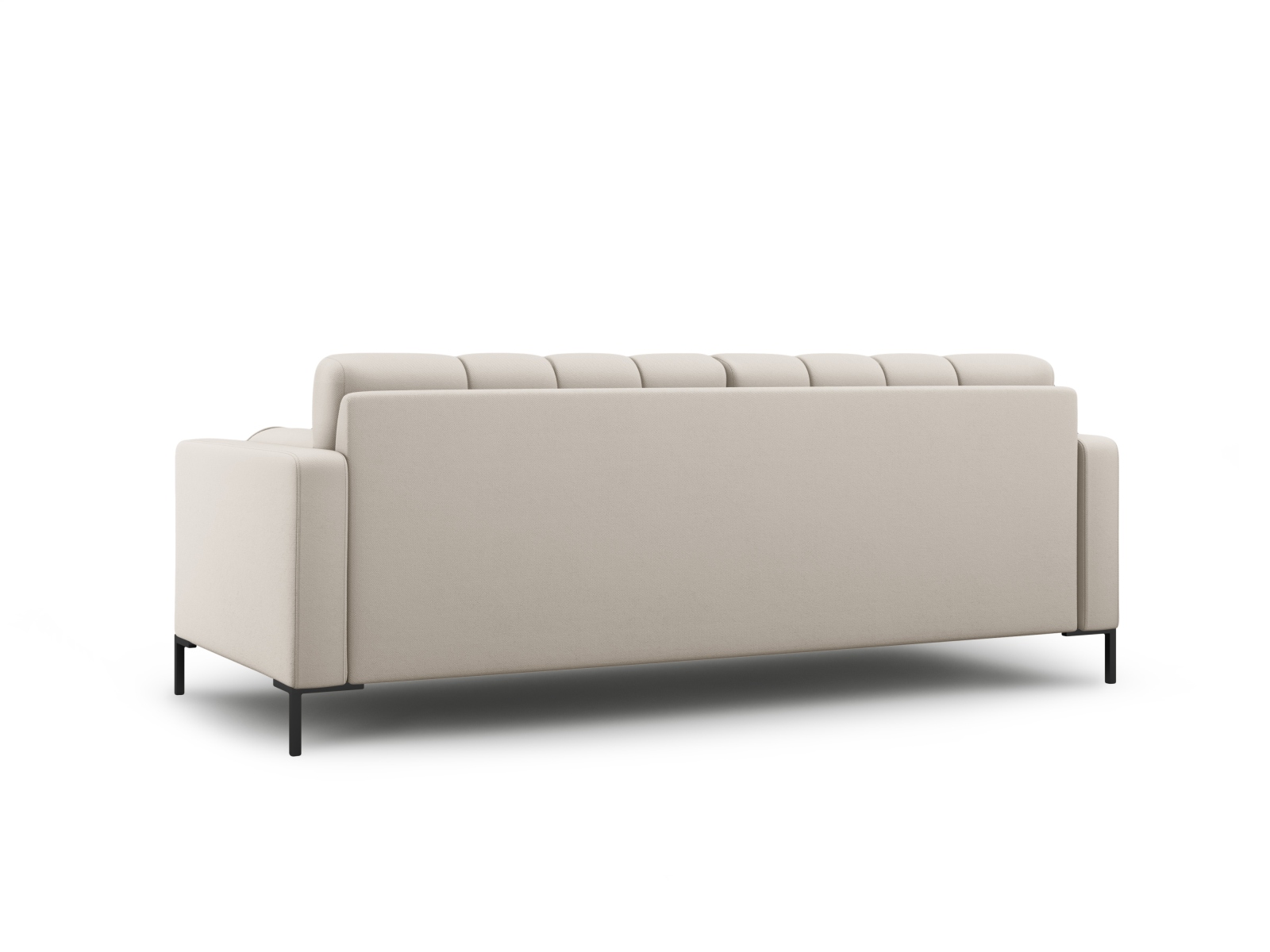 Cosmopolitan Design Sofa Bali 4-Sitzer Strukturierter Stoff Neve Beige Beine Schwarzes Metall
