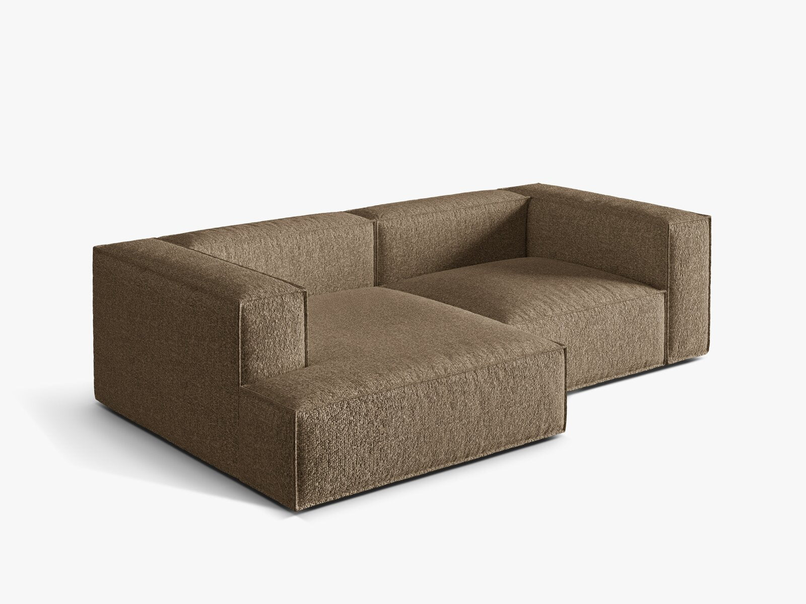 Micadoni Ecksofa Nuria 3-Sitzer Links Boucle Cappuccino