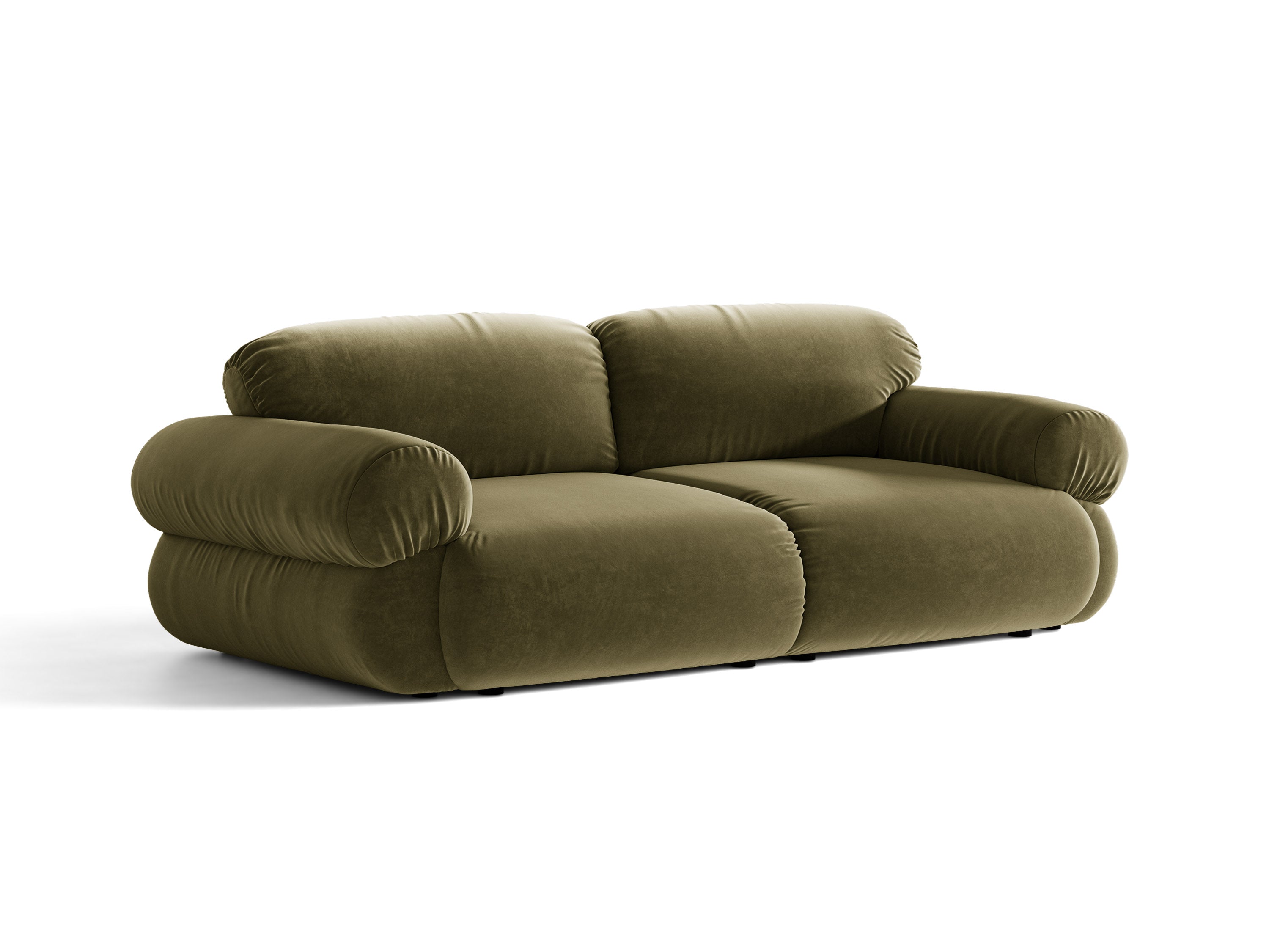 Micadoni Ophelia Sofa 3-Sitzer Samt Salvador Grün