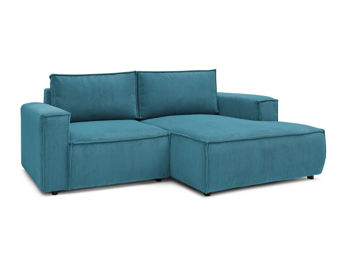 Bobochic Nihad Ecksofa Cordsamt Dunkelblau Ecke rechts
