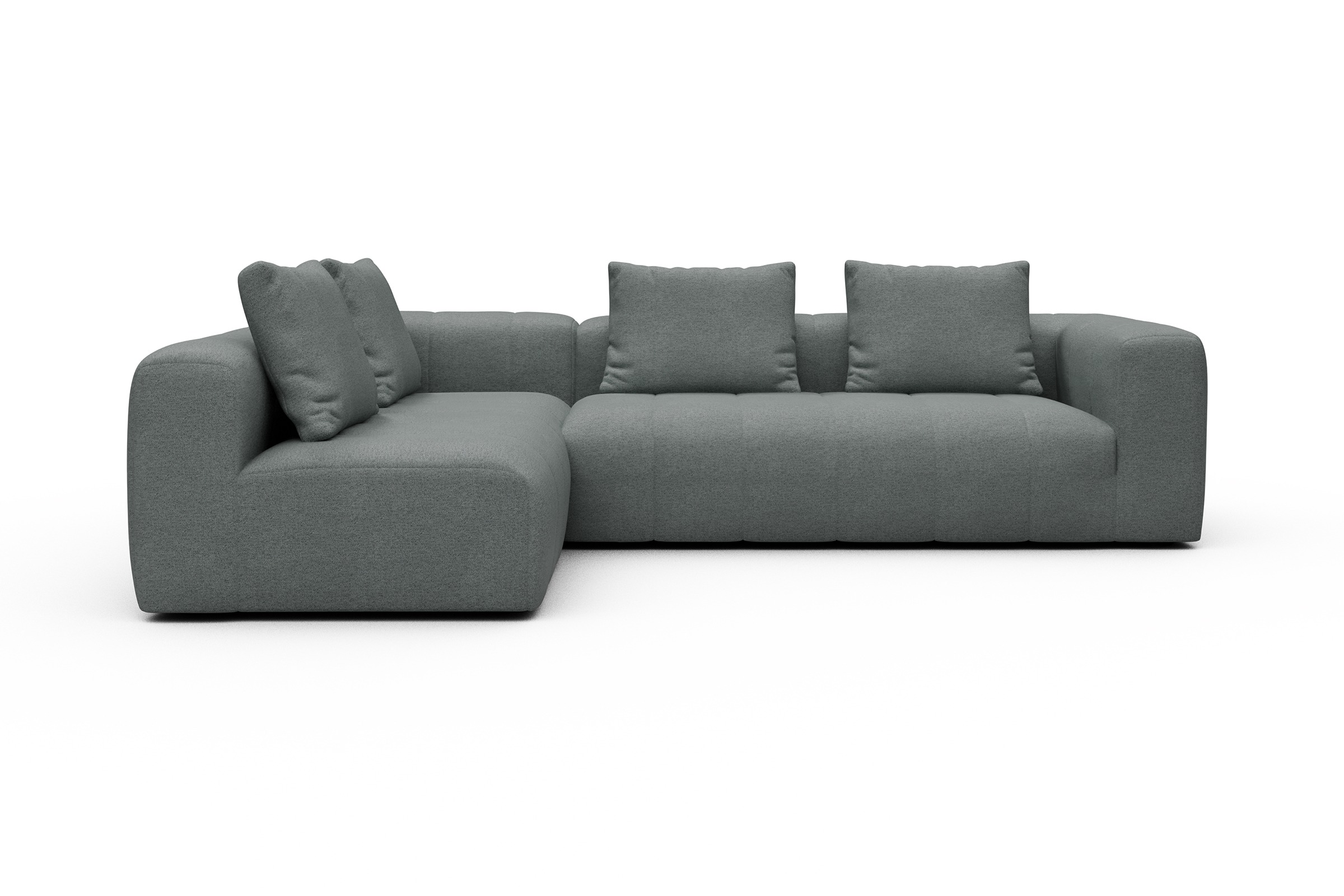 Ecksofa Hugo 2x 2,5-Sitzer Armlehne rechts Denari-Soft-Grey