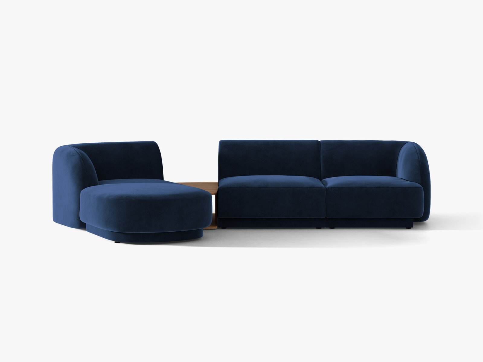 Micadoni Modulares Sofa Miley mit Recamiere 3-Sitzer Links Samt Bluvel Königsblau