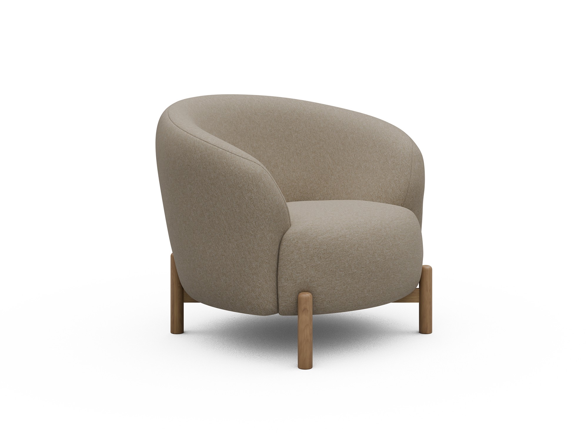Sessel Ronda Holzbeine Eiche Natur Strukturierter Stoff Satya 445-Natural-Beige