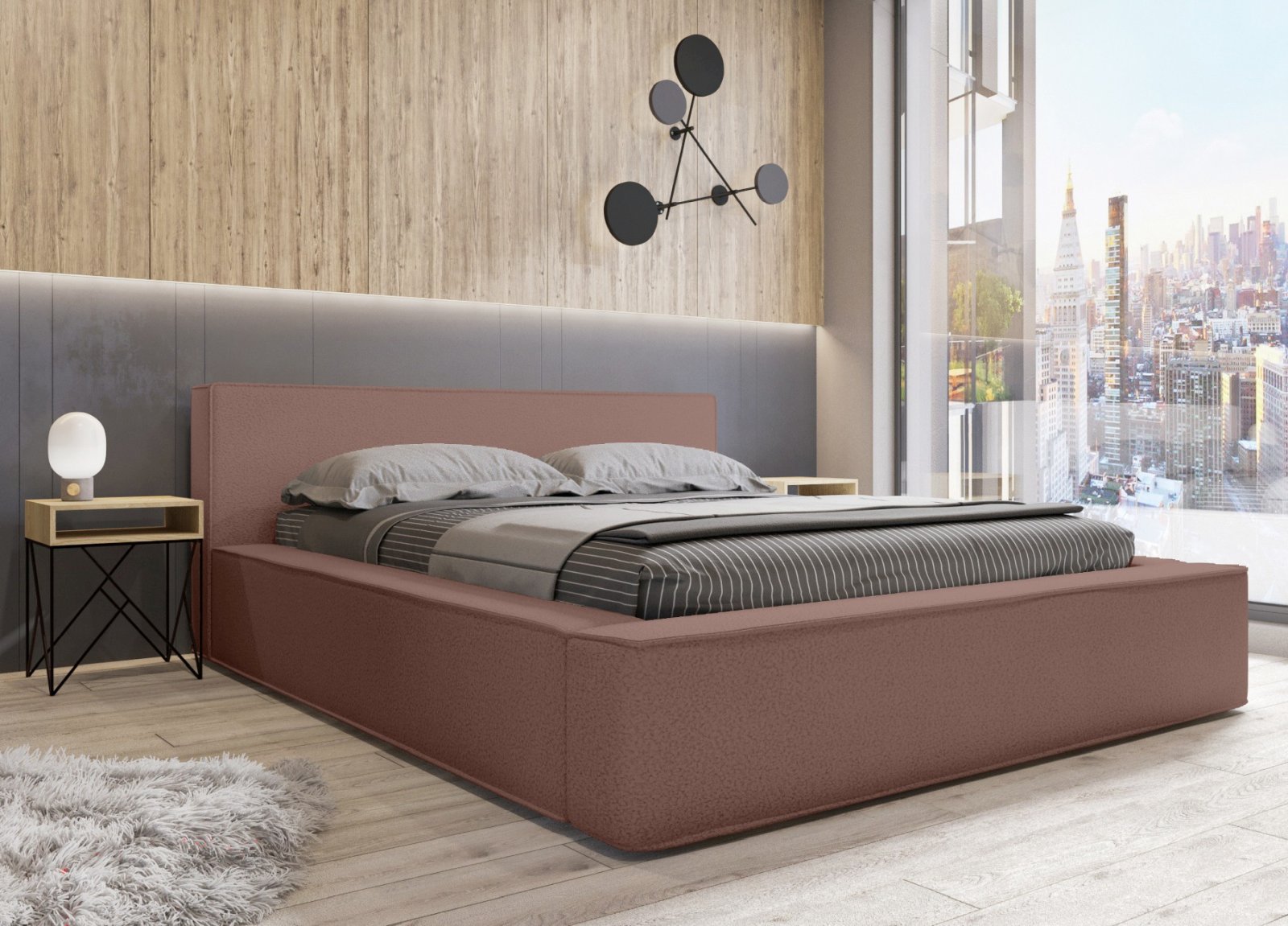 Polsterbett Delano Boucle 140x200 mit Holzrahmen Now Or Never 64