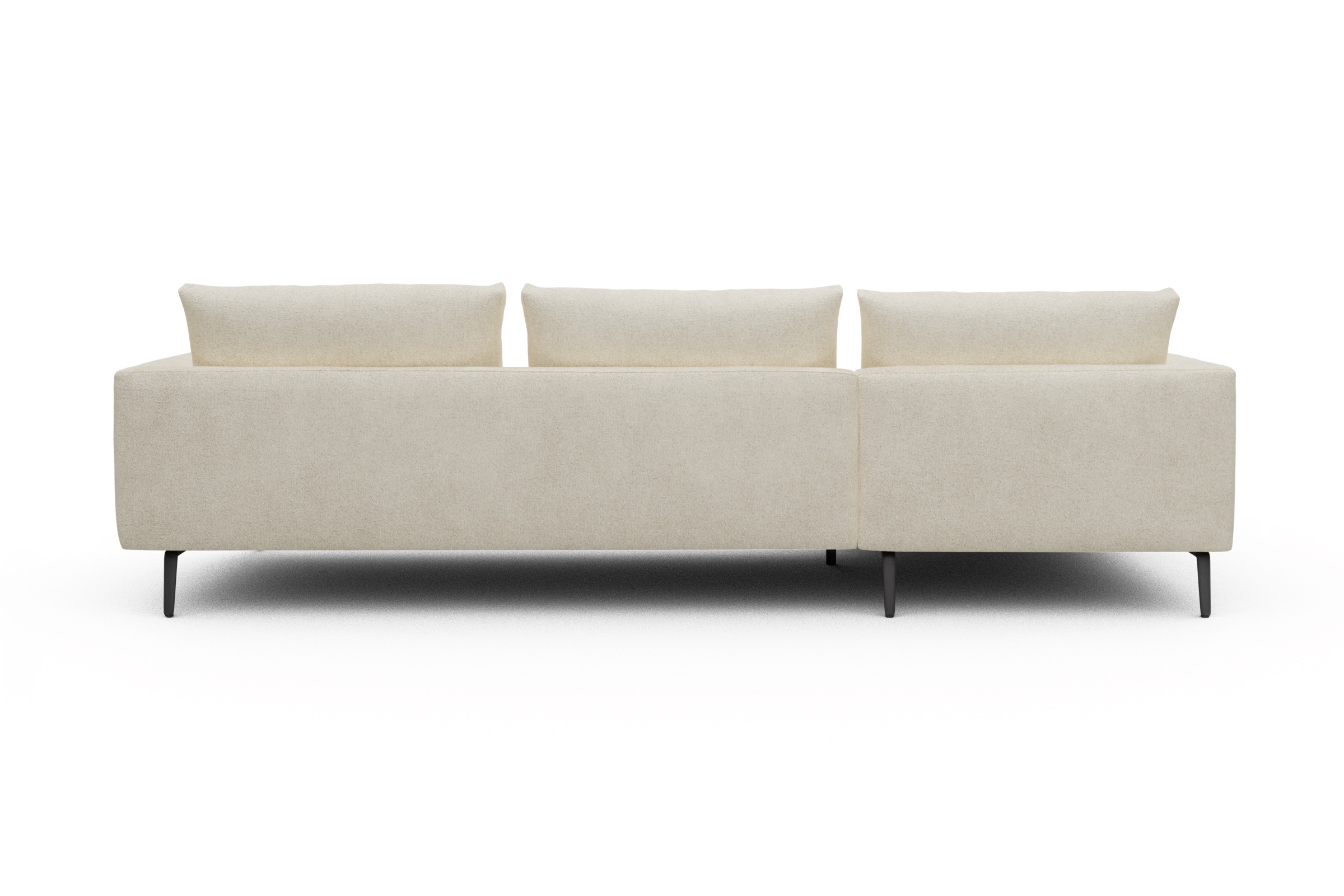 Ecksofa Karl Chaiselongue links mit 2,5-Sitzer Boucle-Off-White