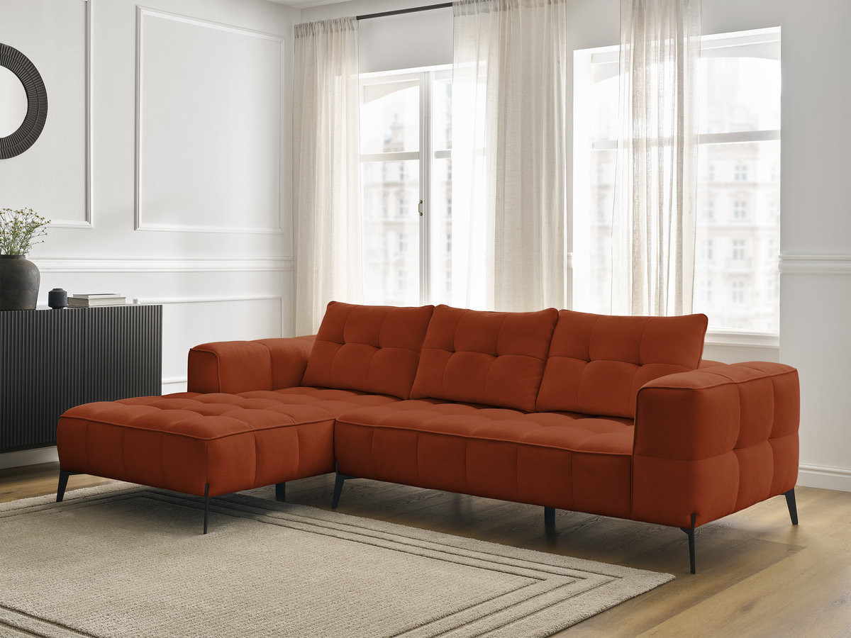 Bobochic Anis Ecksofa Strukturstoff Orange Ecke links