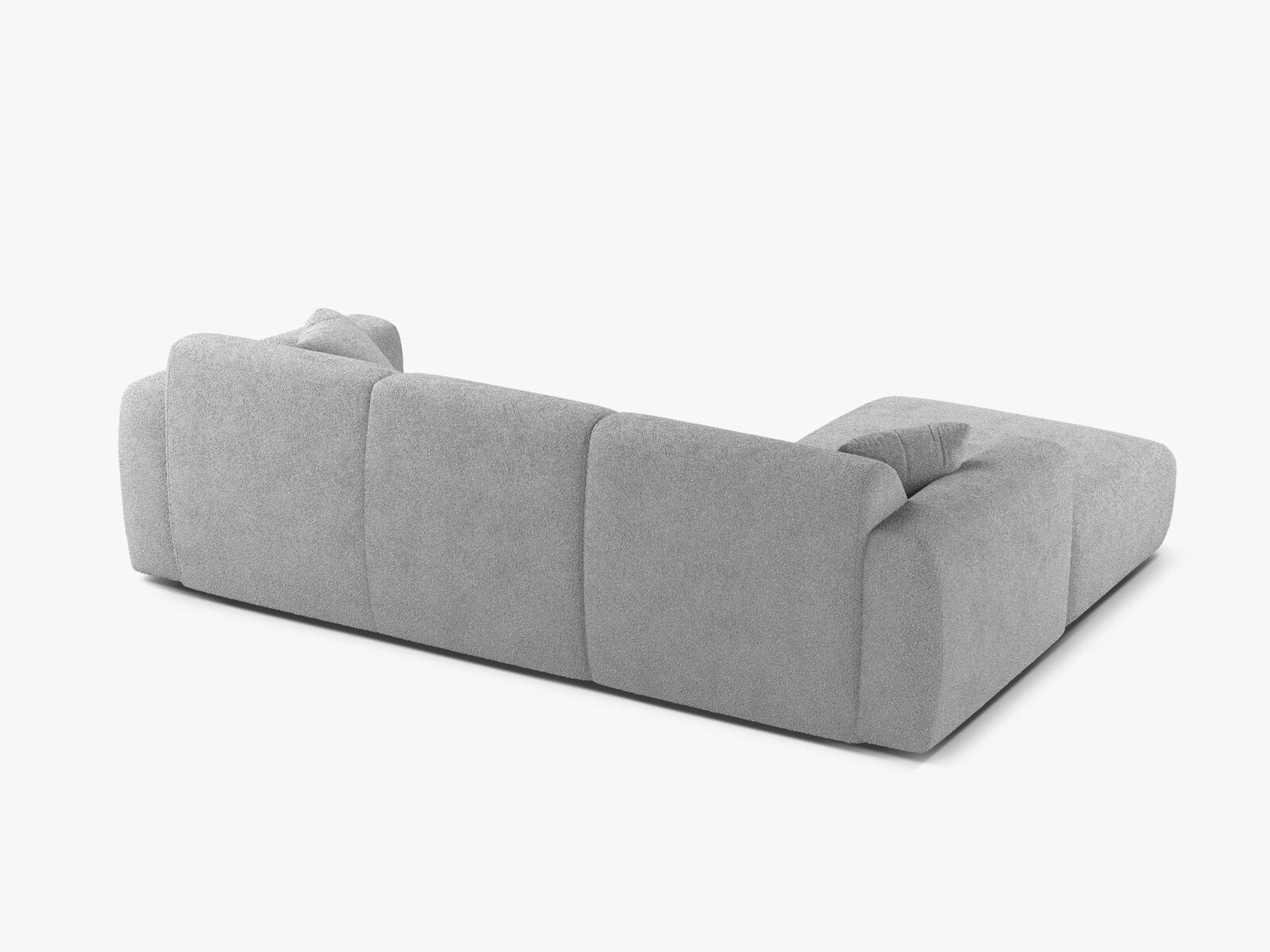 Micadoni Ecksofa Molino 4-Sitzer Links Boucle Baloo Hellgrau
