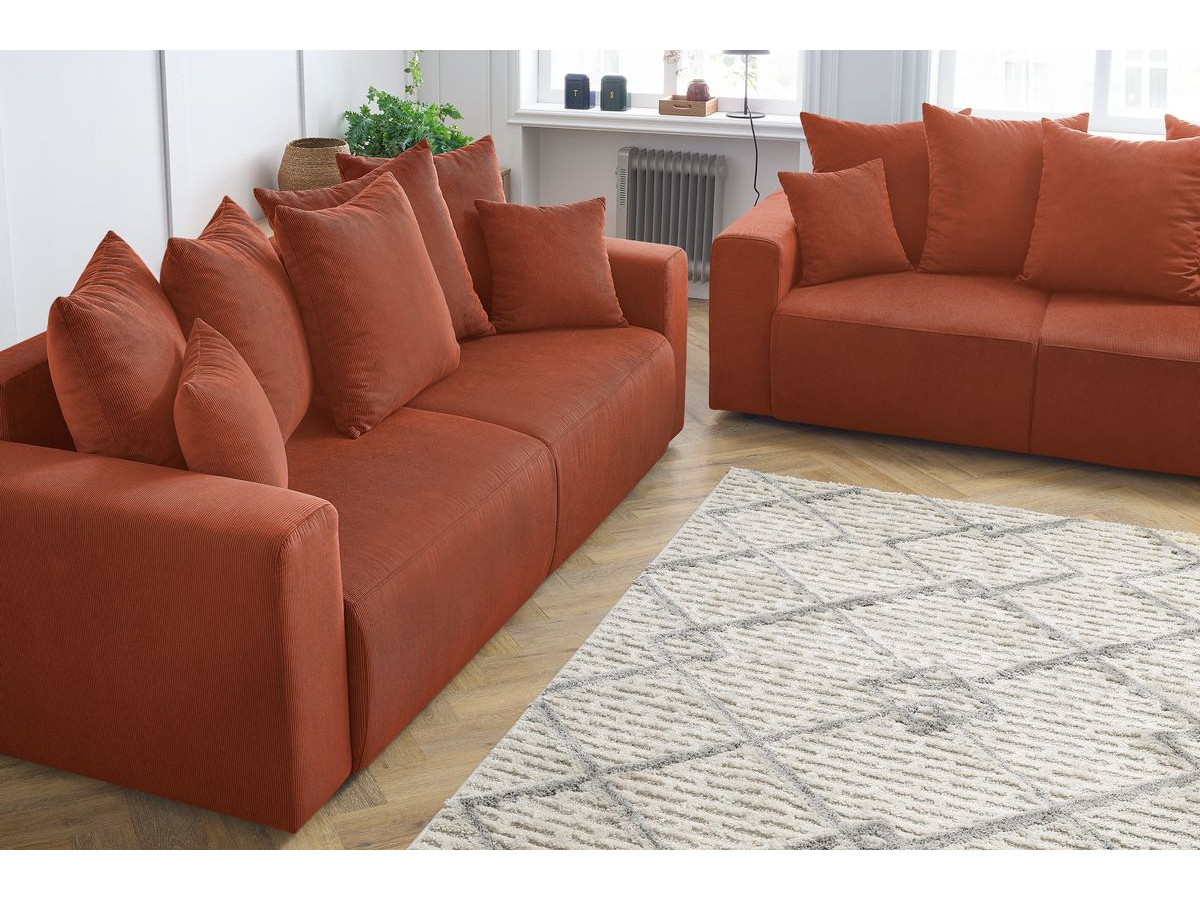 Bobochic Envy Sofa 5-Sitzer Cordsamt Orange