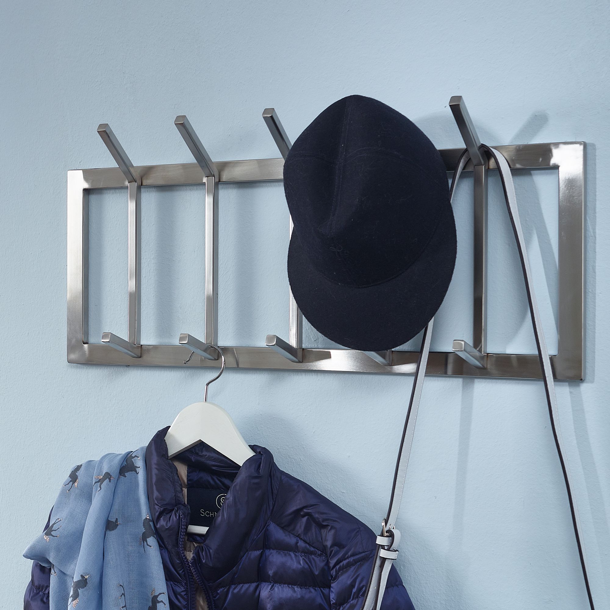 Wandgarderobe Fellabaer Metall Silber 65 × 10 × 30 cm