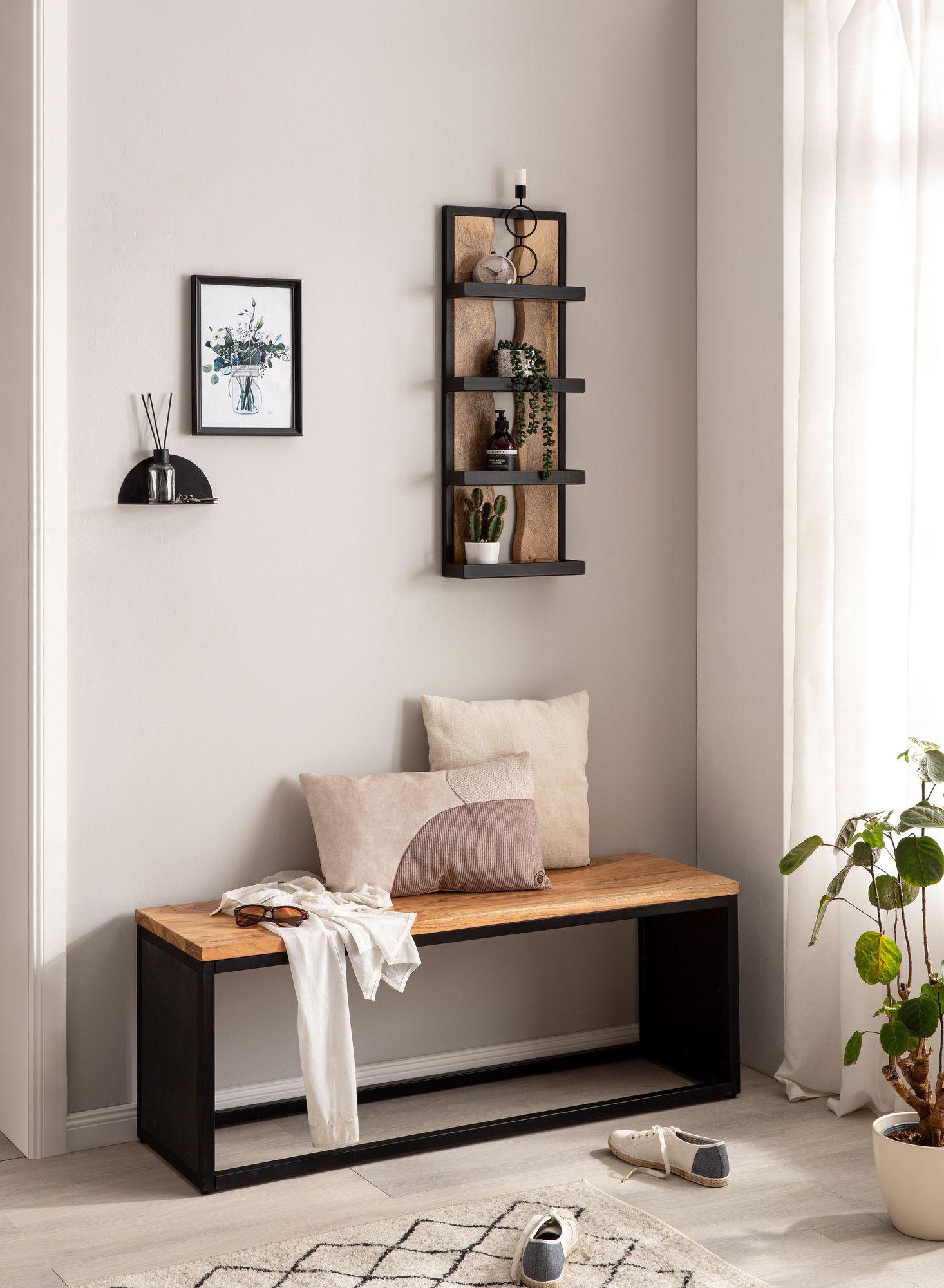 Wandregal Brandbu Mango Massivholz