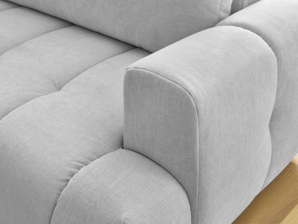 Bobochic Fuji Ecksofa mit Schlaffunktion und Bettkasten 282 × 204 cm Stoff Hellgrau Ecke links