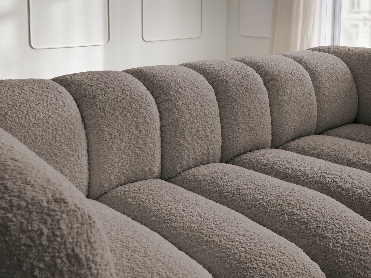Bobochic Talia Sofa 3-Sitzer Bouclé-Stoff Braun