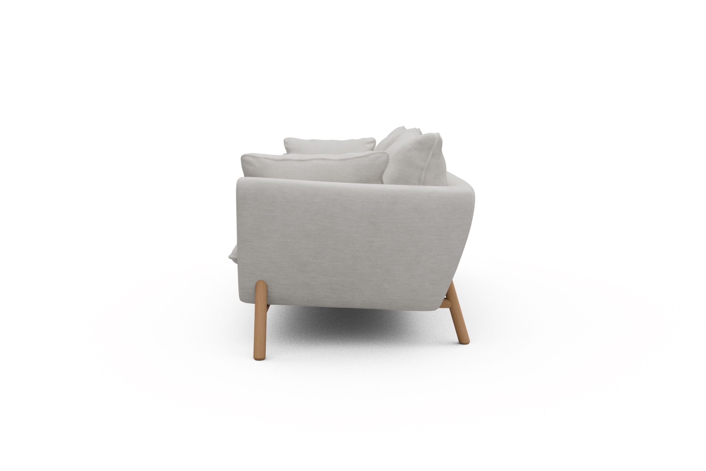 Sofa Emil PREMIUM 3-Sitzer Beinfarbe Eiche Natur Vivus-Dusty-Off-White