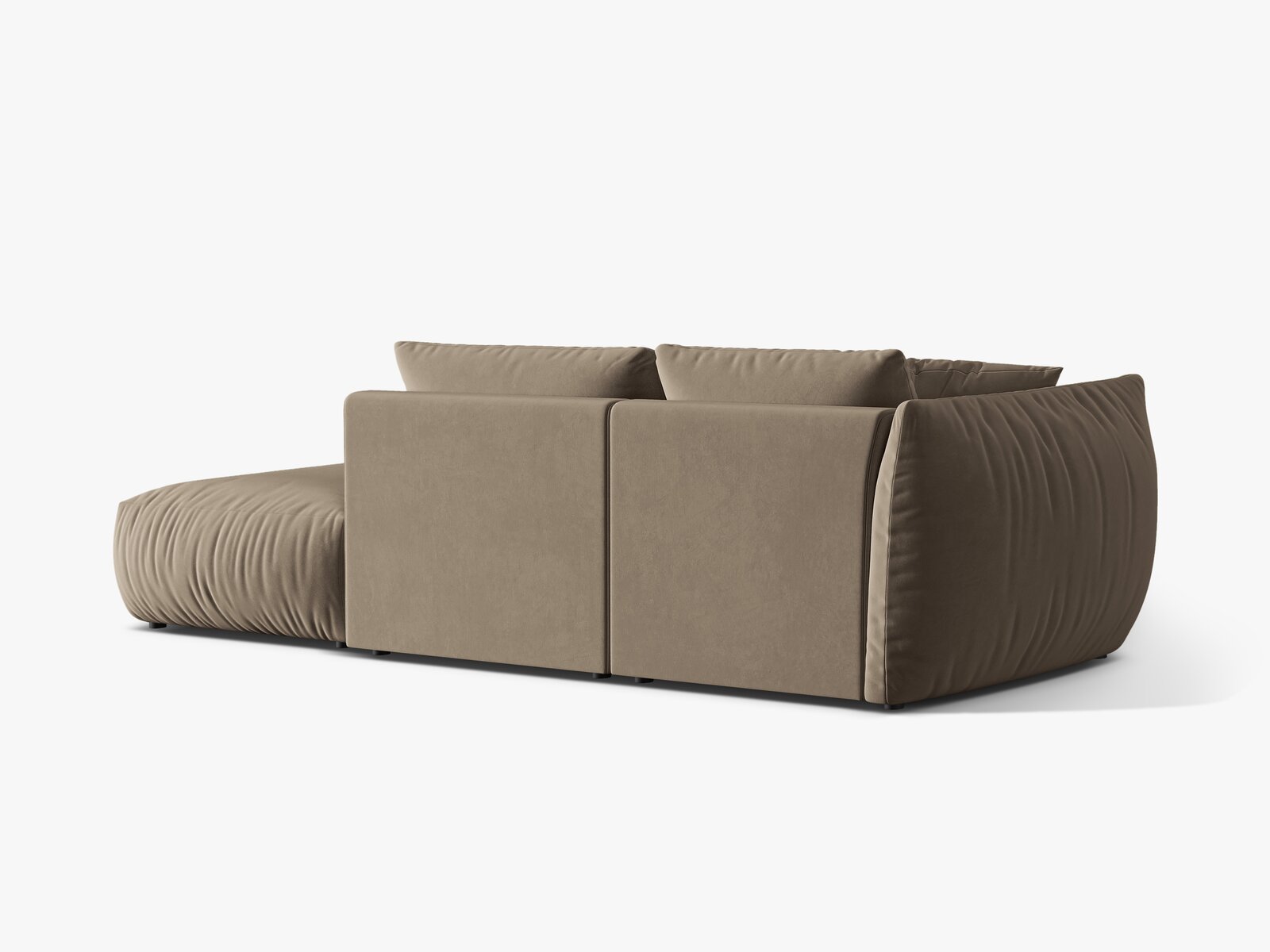 Micadoni Modulares Sofa Chris 3-Sitzer Rechts Samt Hellbraun