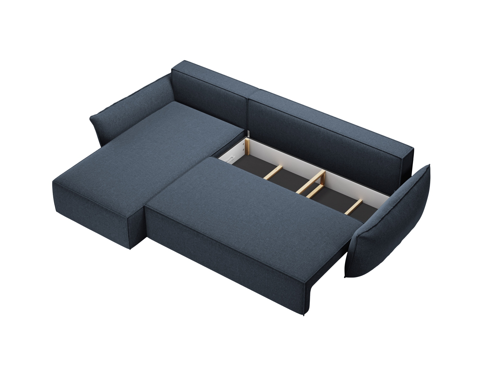 Micadoni Ecksofa Kaelle 4-Sitzer mit Schlaffunktion Links Chenille Hellgrau