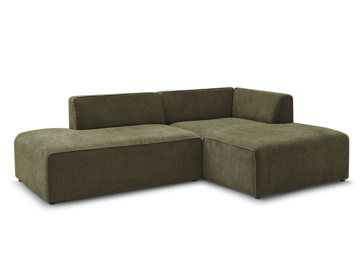 Bobochic Megeve Ecksofa Strukturstoff Grün Ecke rechts