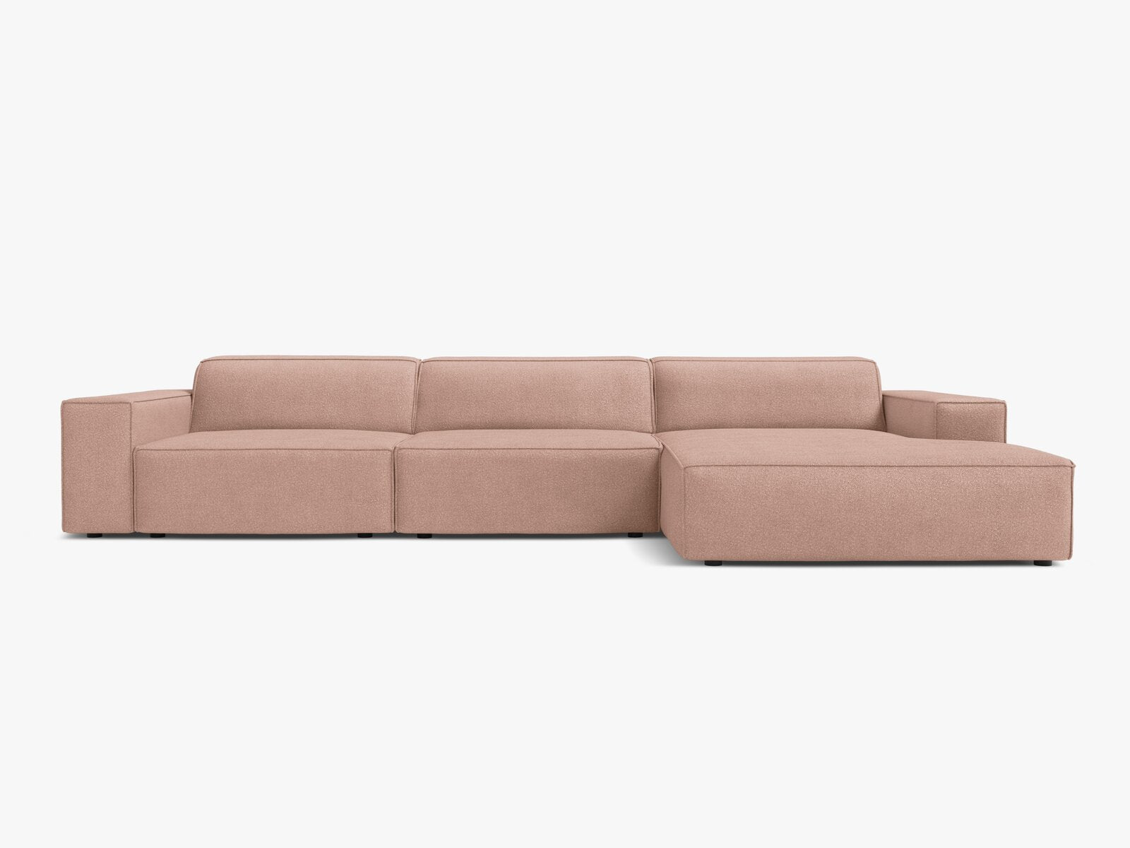 Micadoni Ecksofa Jodie 4-Sitzer Rechts Boucle Baloo Puderrosa