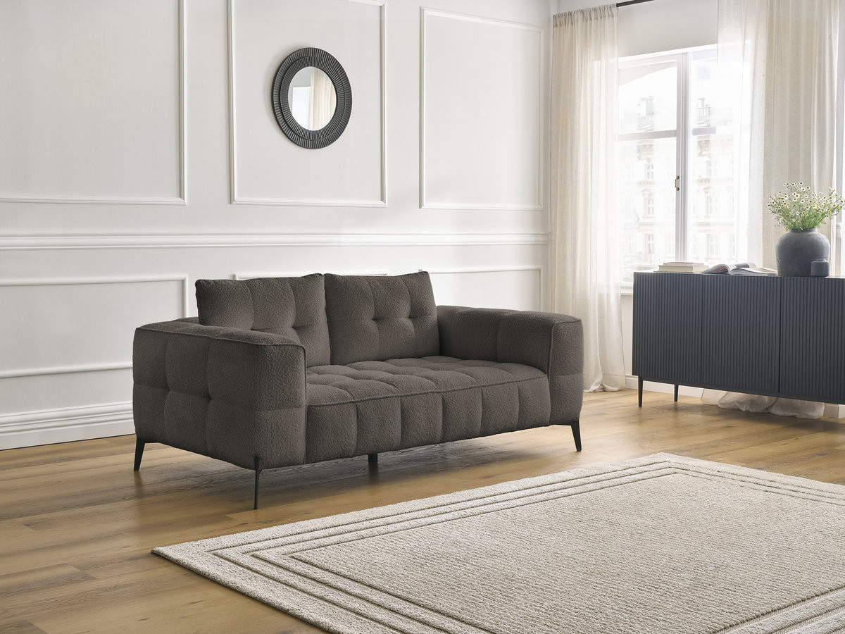 Bobochic Anis Sofa 2-Sitzer Bouclé-Stoff Braun